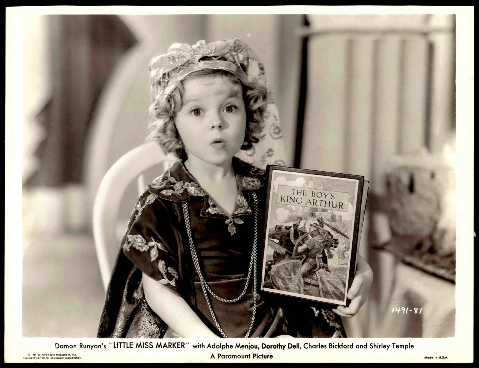 1934 Shirley Temple Little Miss Marker 8x10 Original Press Photo *Z1790