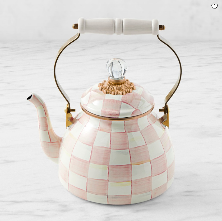 MacKenzie-Childs Rosy Check Tea Kettle Enamel Steel MacKenzie-Childs Rosy Check Tea Kettle Enamel Steel