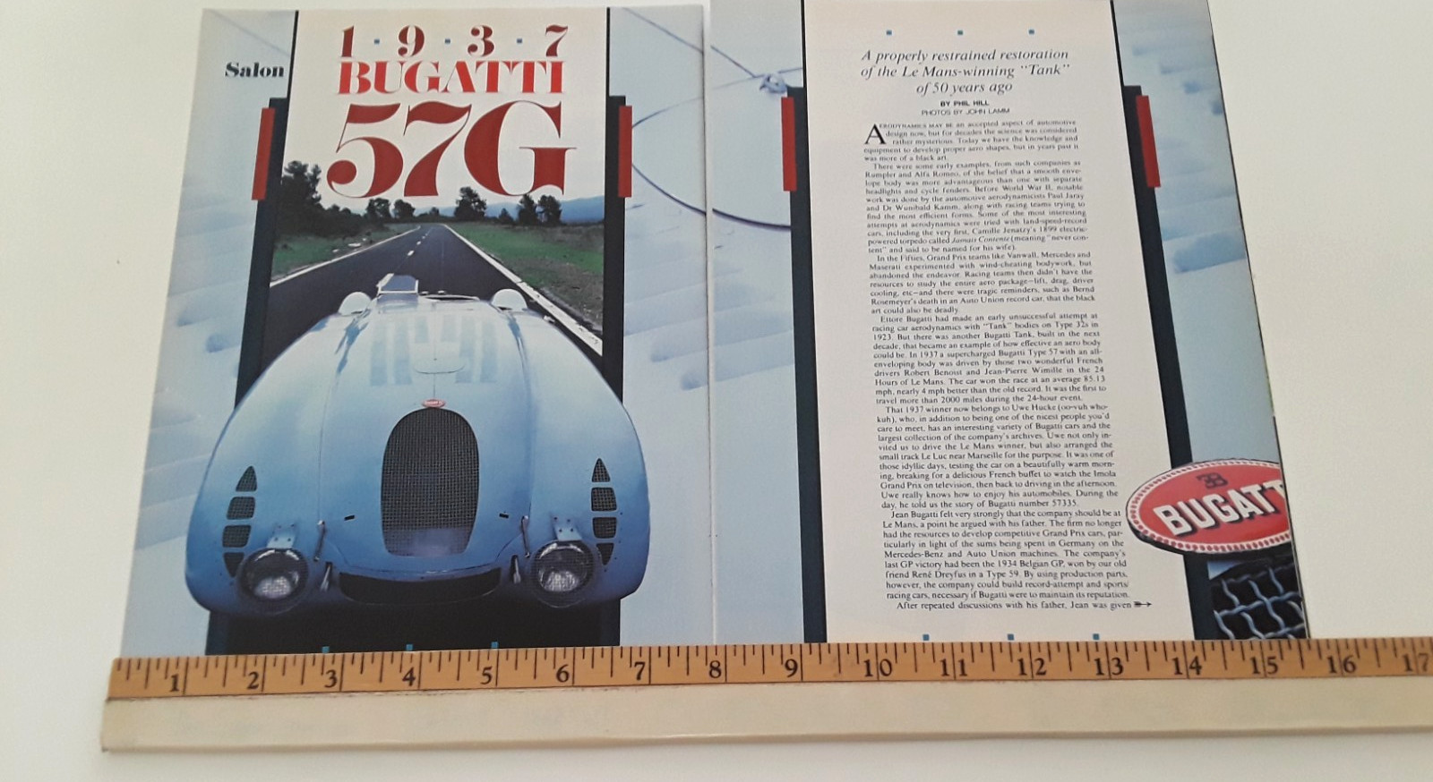 1937 BUGATTI 57G  ORIGINAL 1987 ARTICLE