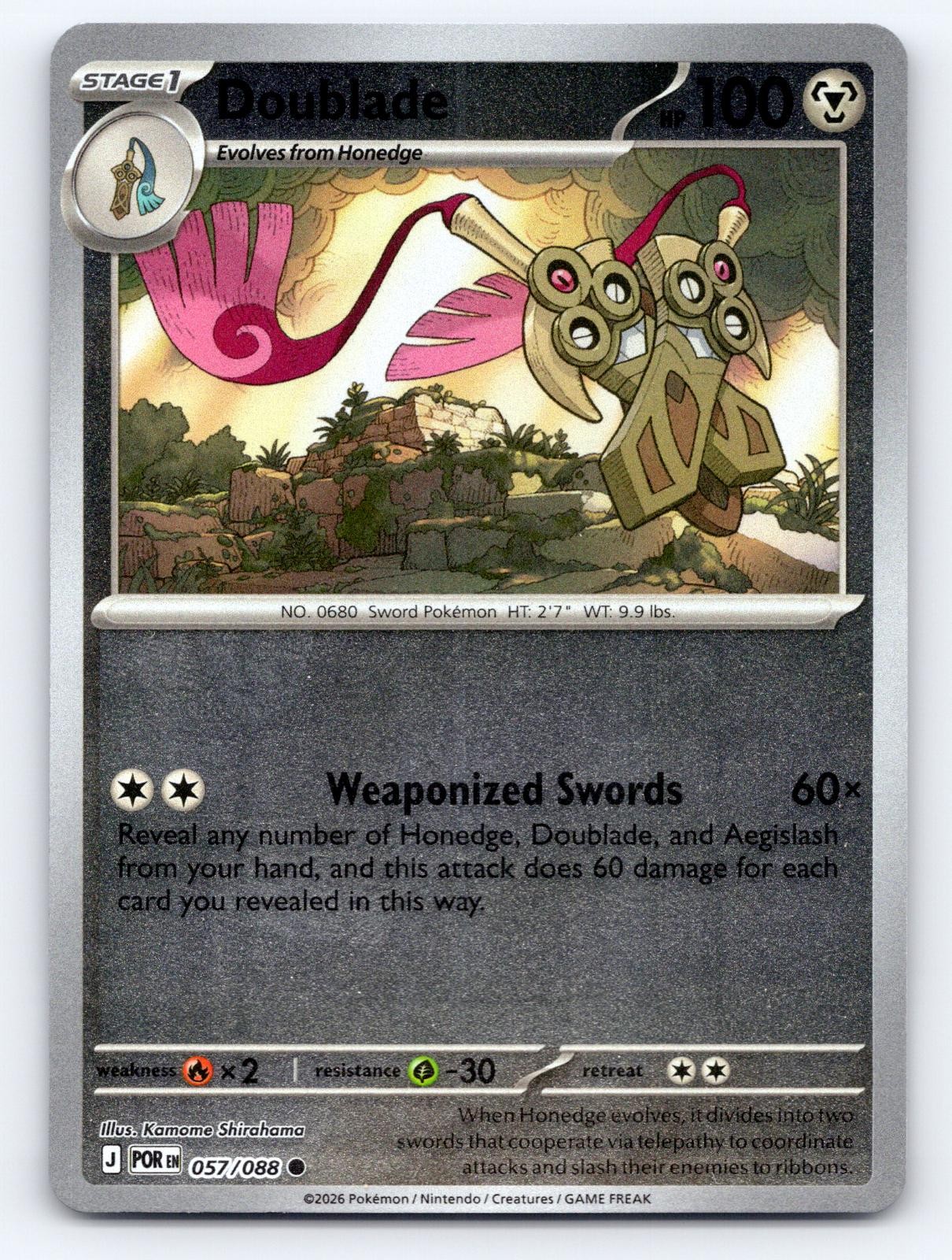 Doublade 057/088 Common Perfect Order Pokemon Reverse Holo Near Mint