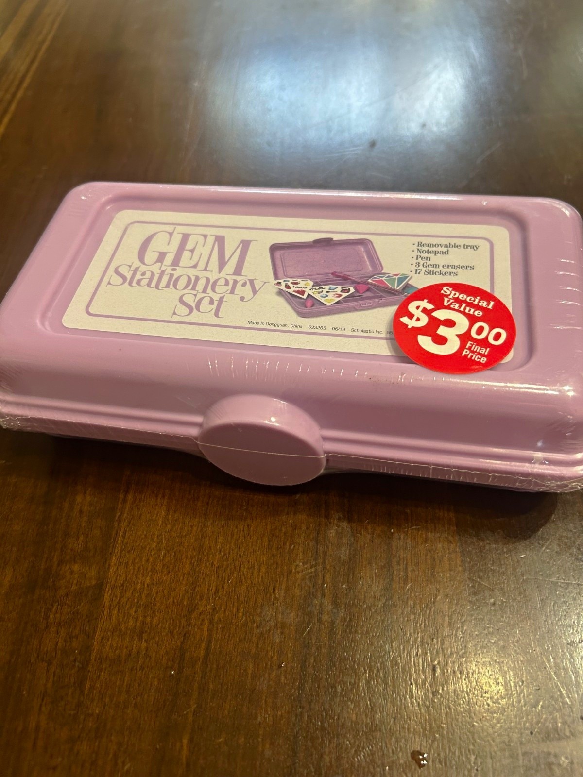 GEM Pink Plastic Stationery Set in Plastic Case Box