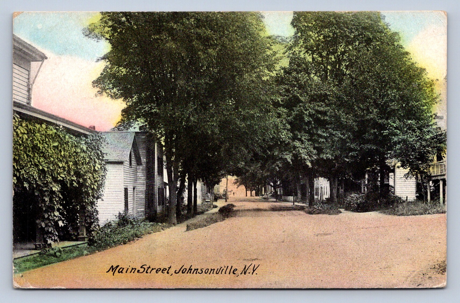 J88/ Johnsonville New York Postcard c1910 Main Street Homes 296