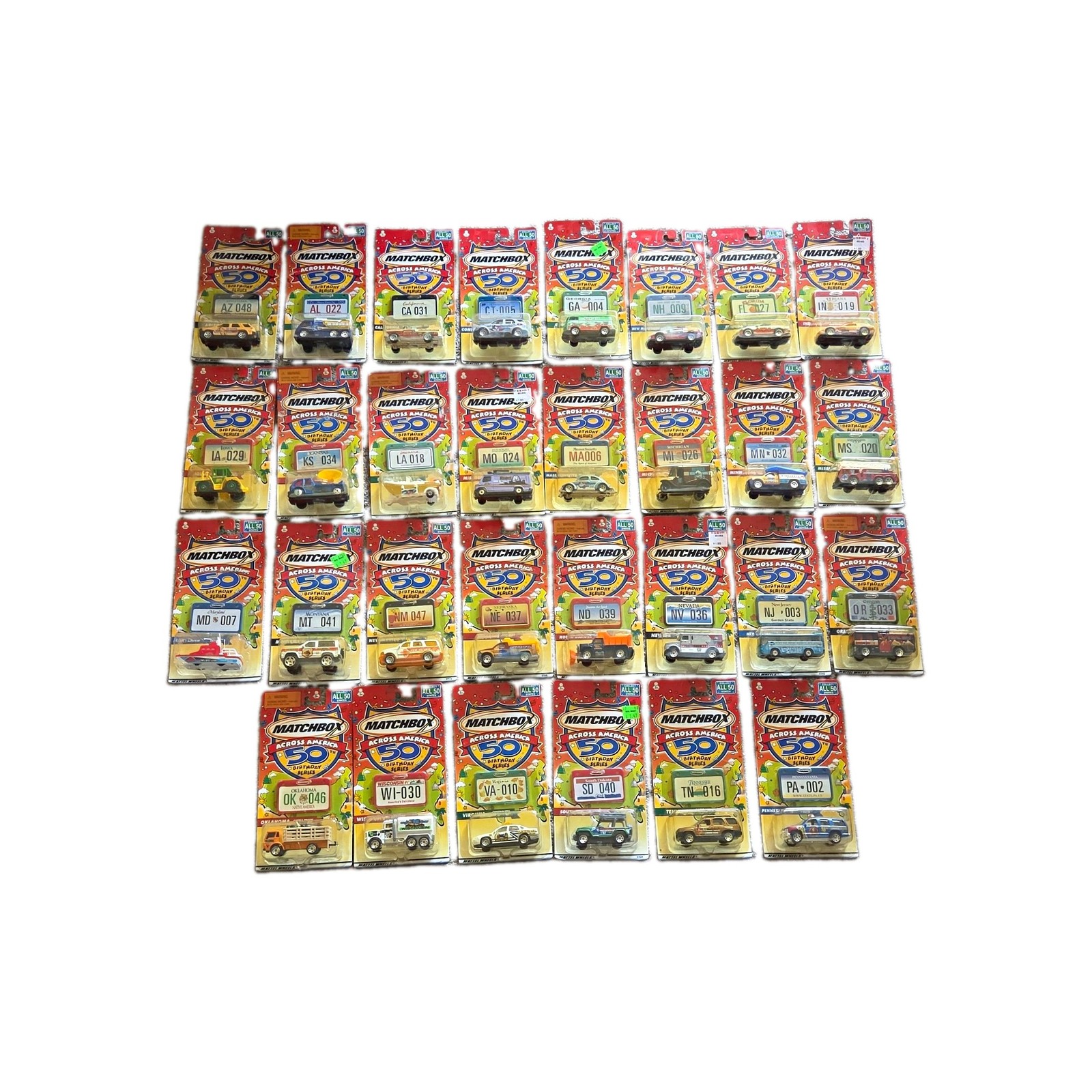 2001 Lot of 30 Matchbox Across America 50th Birthday Series Mattel Wheels 2001 Lot of 30 Matchbox Across America 50th Birthday Series Mattel Wheels
