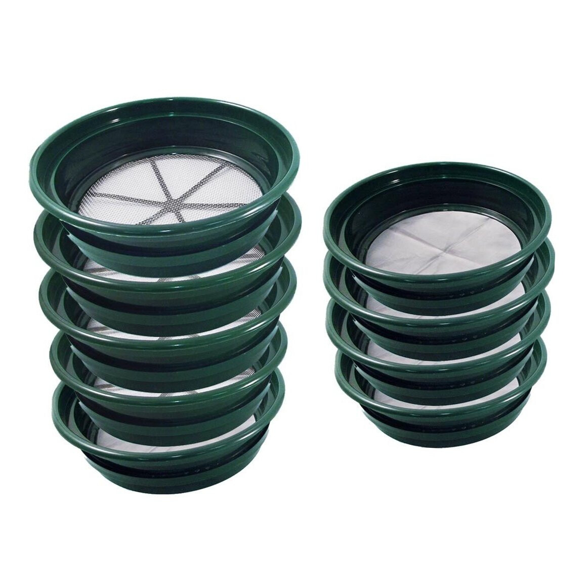 9pc Prospecting Sifter Classifier Complete Set Fine and Coarse Mesh