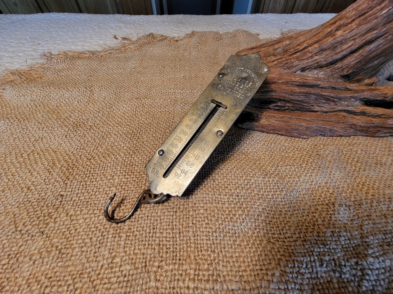 Vintage L. E. Knott Apparatus Small Hanging Scale Grams & Ounces 