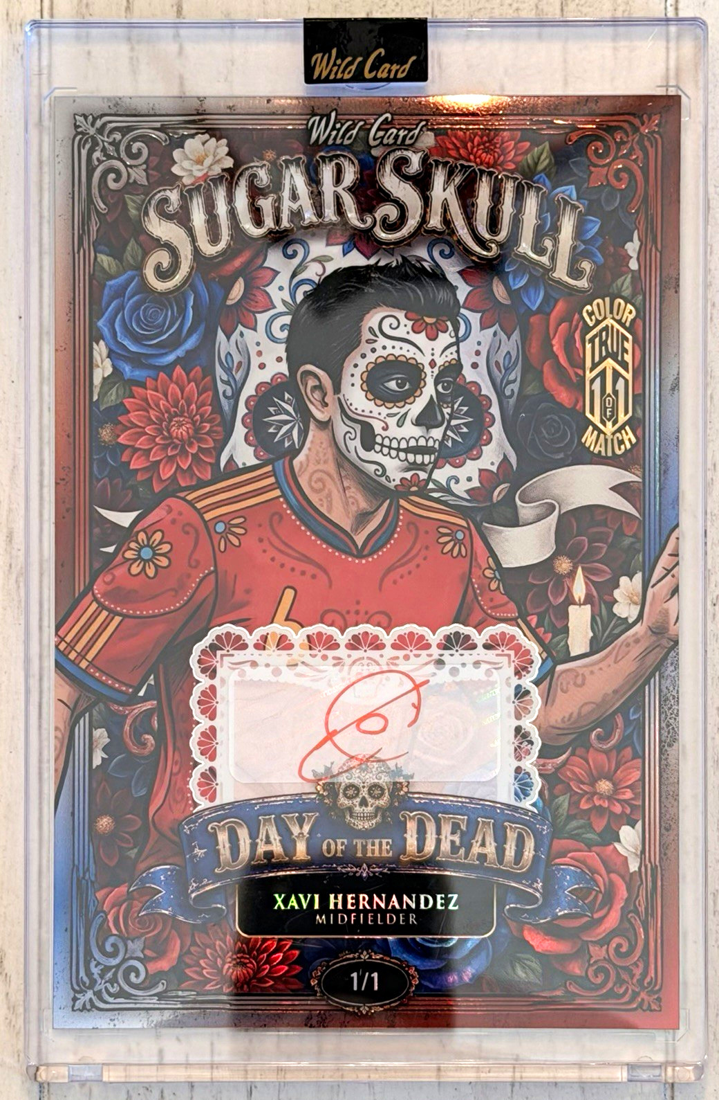 Wild Card 2026 Sugar Skull Day of the Dead Xavi Hernandez T 1/1 Auto Color Match