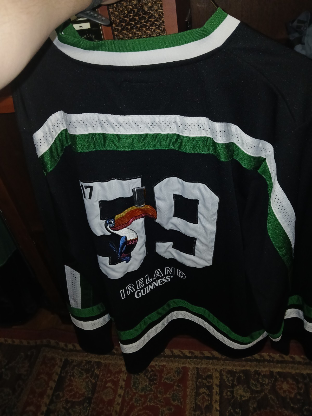 Guinness Ireland Toucan Black Hockey Jersey Shirt Breweriana 4XL