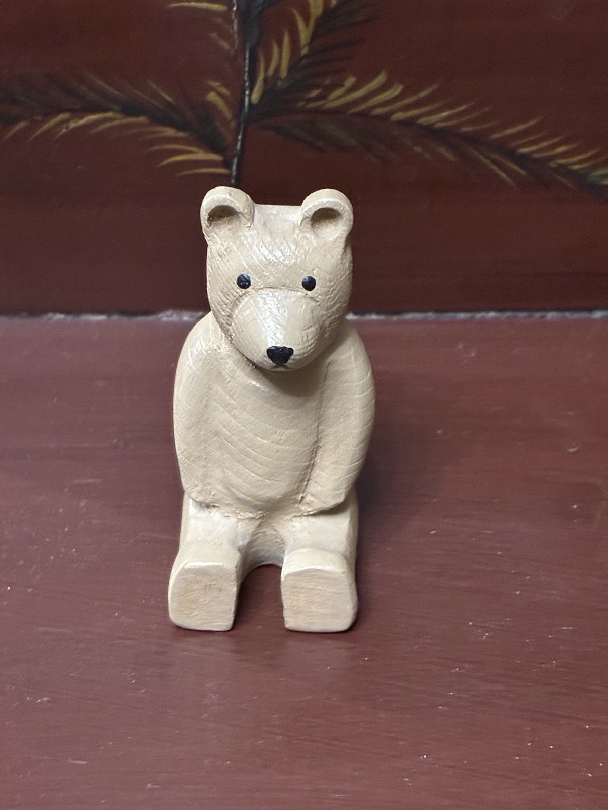 Mark Glandon Folk Art Primitive Original Hand Carved Painted Teddy Bear Mark Glandon Folk Art Primitive Original Hand Carved Painted Teddy Bear