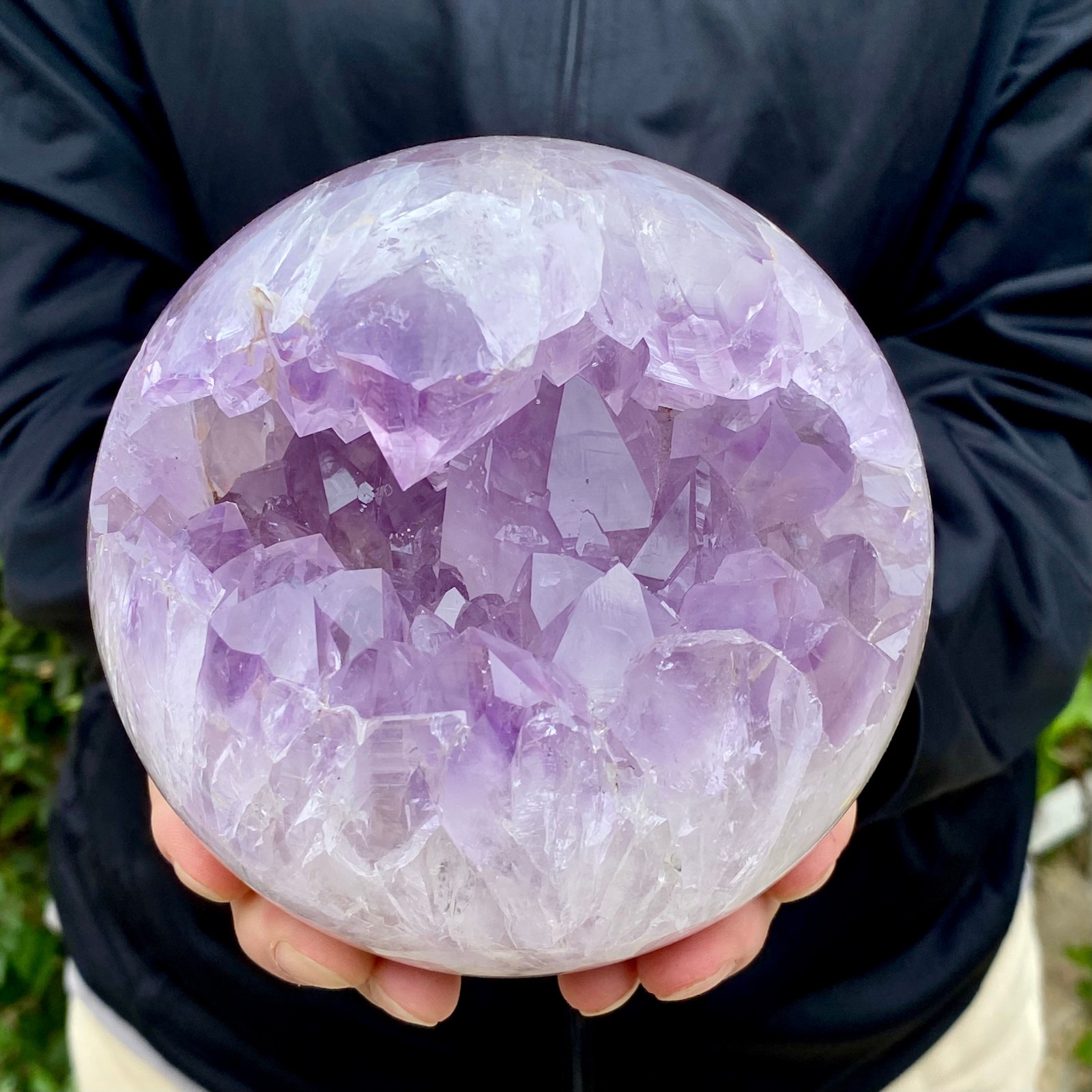 4.47LB Natural Open Smile Agate Amethyst Sphere Healing Wealth Collectible Cryst