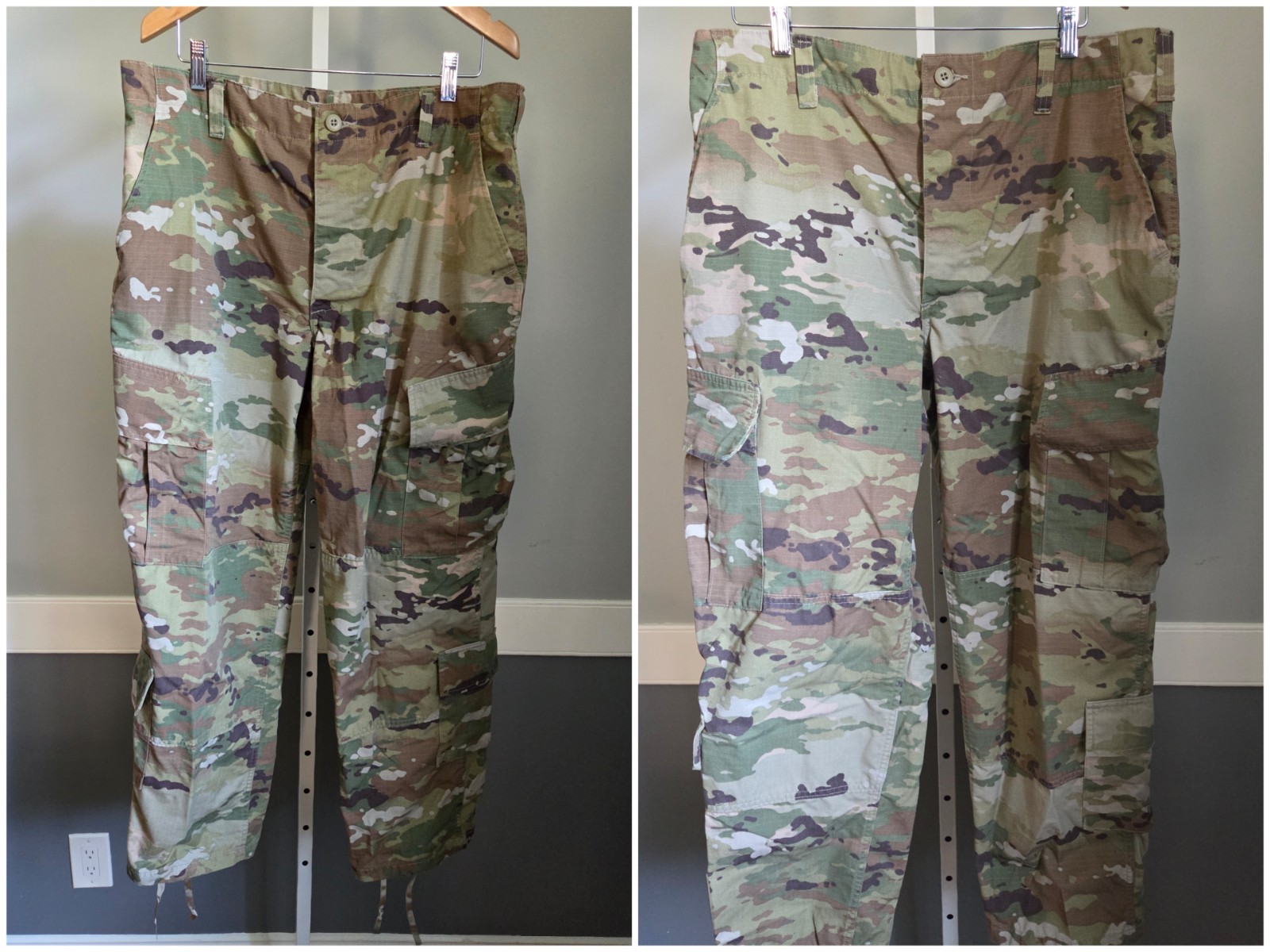 2 Pair Multicam Combat Military Uniform Pants Large-Short  8415-01-623-4544