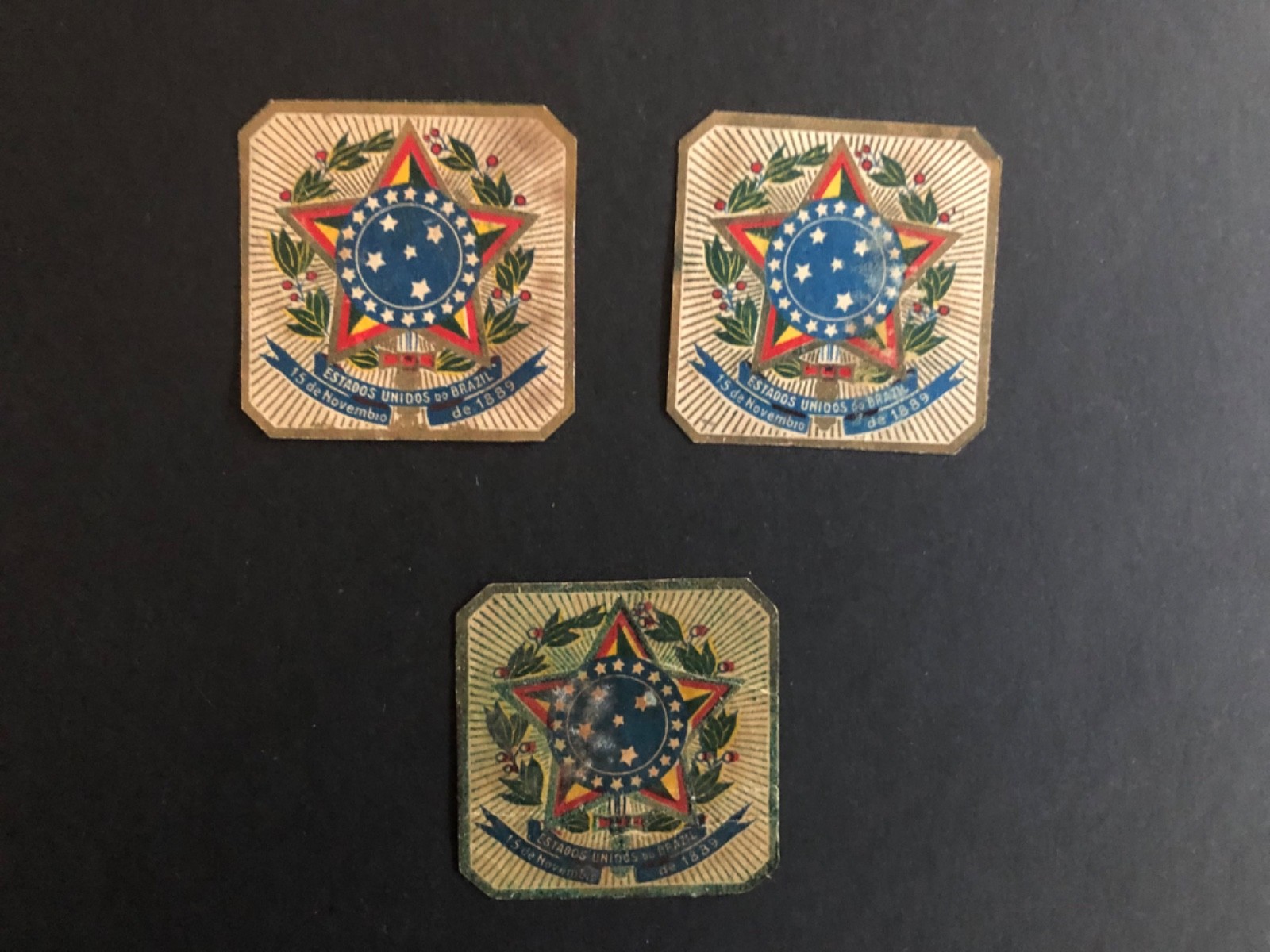 Vintage small Brazil emblem scrap ? label ?