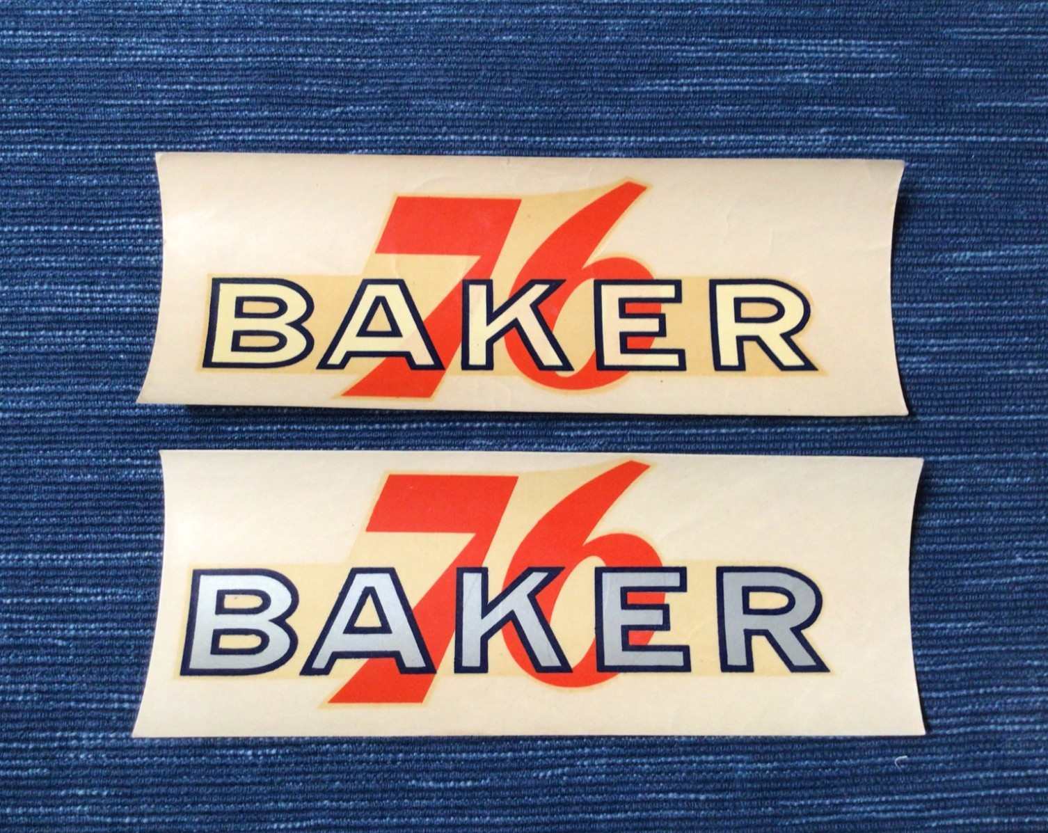 2 Versions VTG Union 76 Oil  Baker California Decal Gas Station Travel Souvenir
