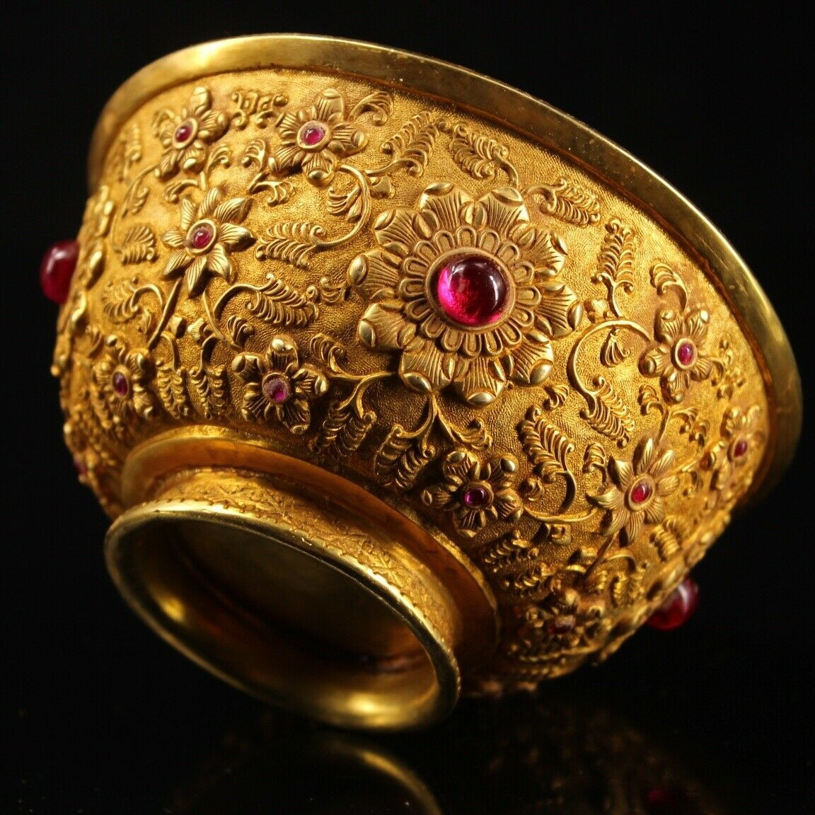 Chinese Rare Old Qing Dynasty Court collection Gilded bowl Qianlong year