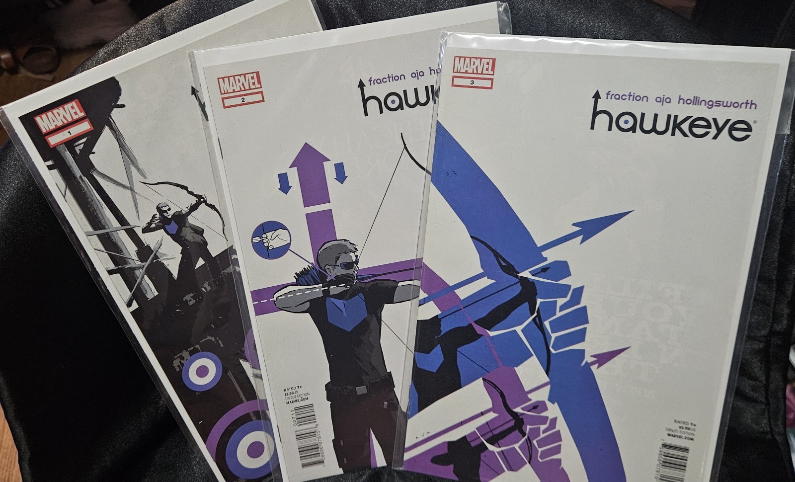 Hawkeye comic books from the acclaimed 2012 series written by Matt Fraction #1-3 Hawkeye comic books from the acclaimed 2012 series written by Matt Fraction #1-3