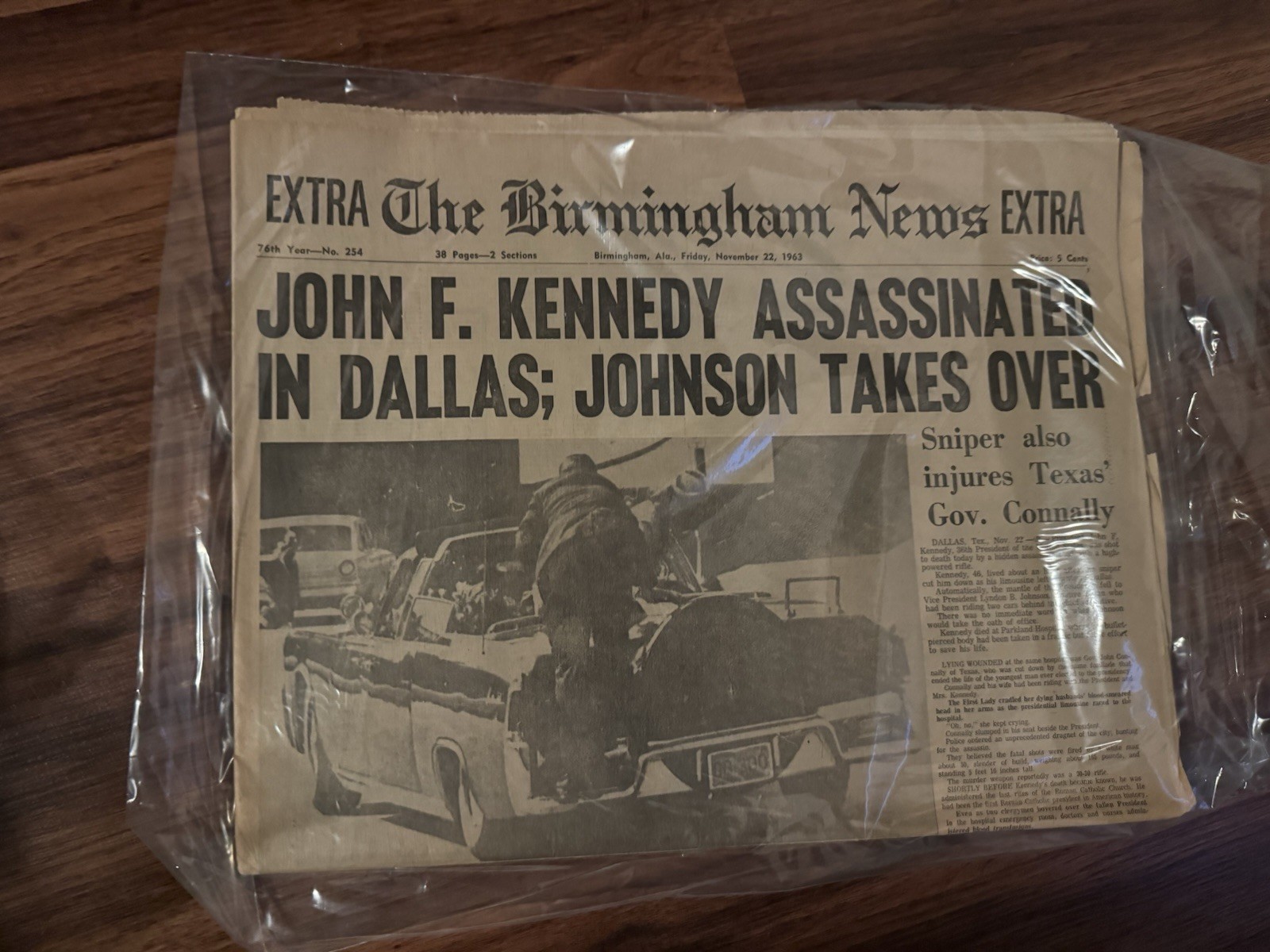 The Birmingham News EXTRA Nov 22, 1963 JFK Assassinated; Johnson Takes Over