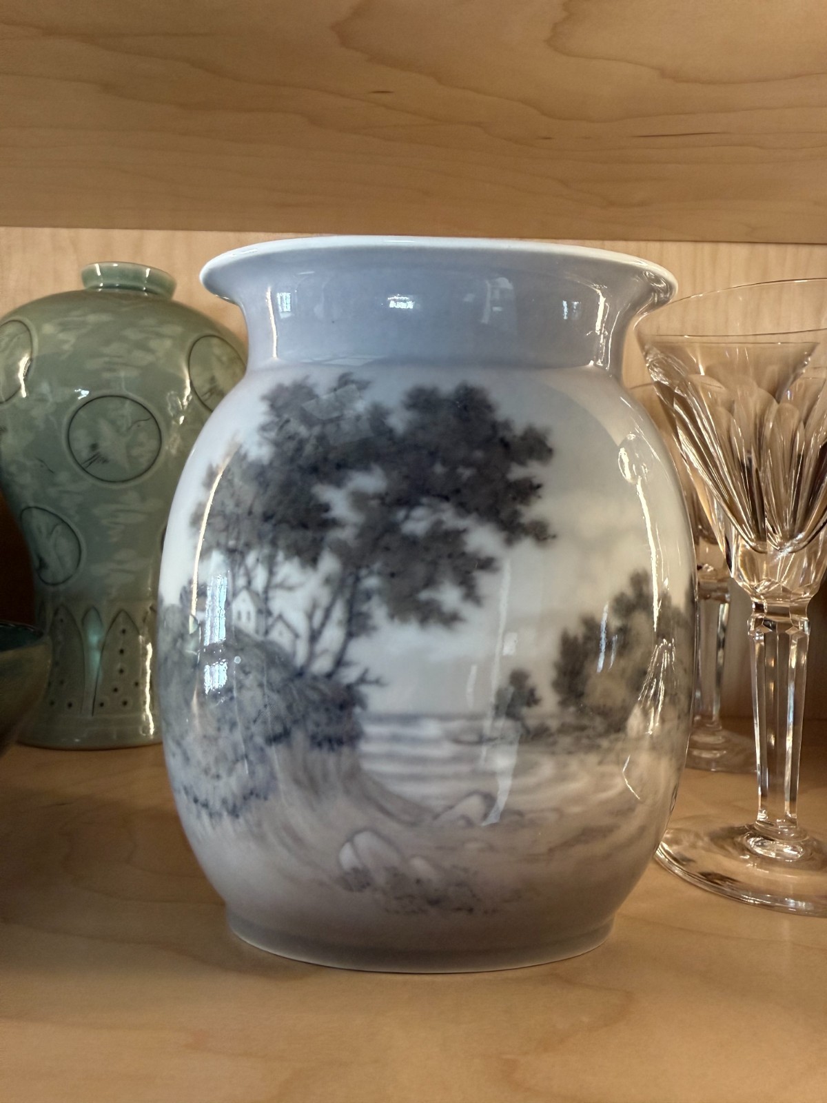 VTG Dahl Jensen high gloss porcelain vase by Arthur Boesen 6.5