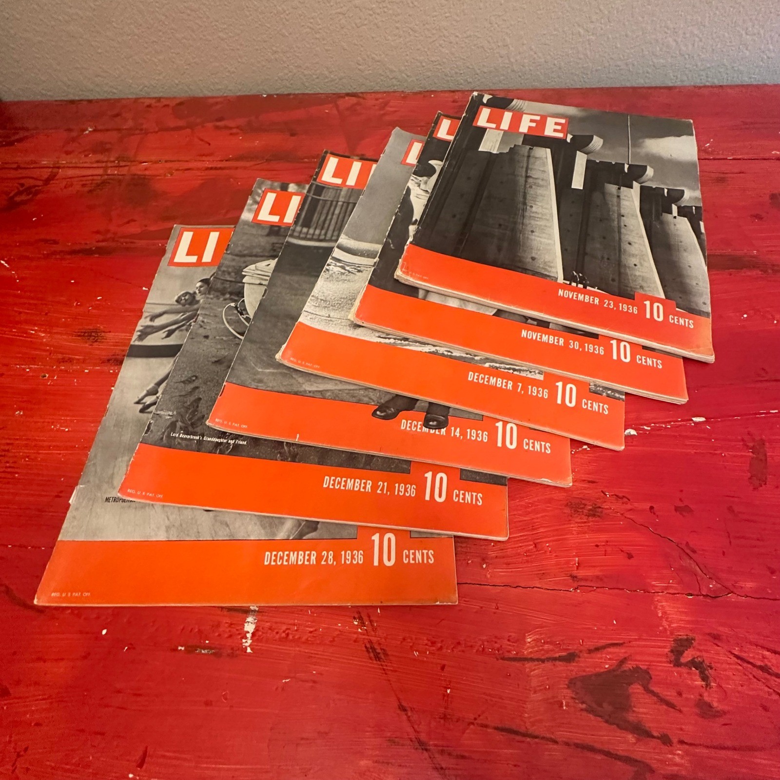 Vintage LIFE Magazine Lot 1936 6 Issues Nov 23 to Dec 28 First Ever Edition
