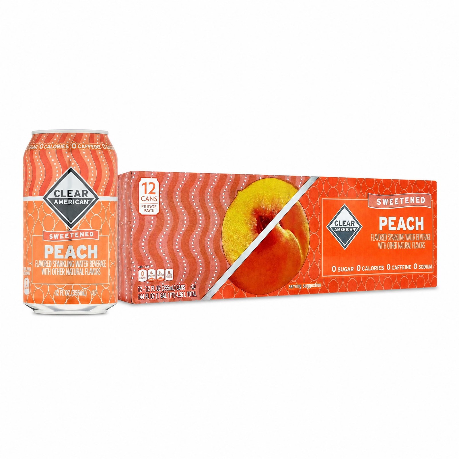 Clear American Golden Peach Water Sparkling Water, 12 fl oz, 12 pack Clear American Golden Peach Water Sparkling Water, 12 fl oz, 12 pack