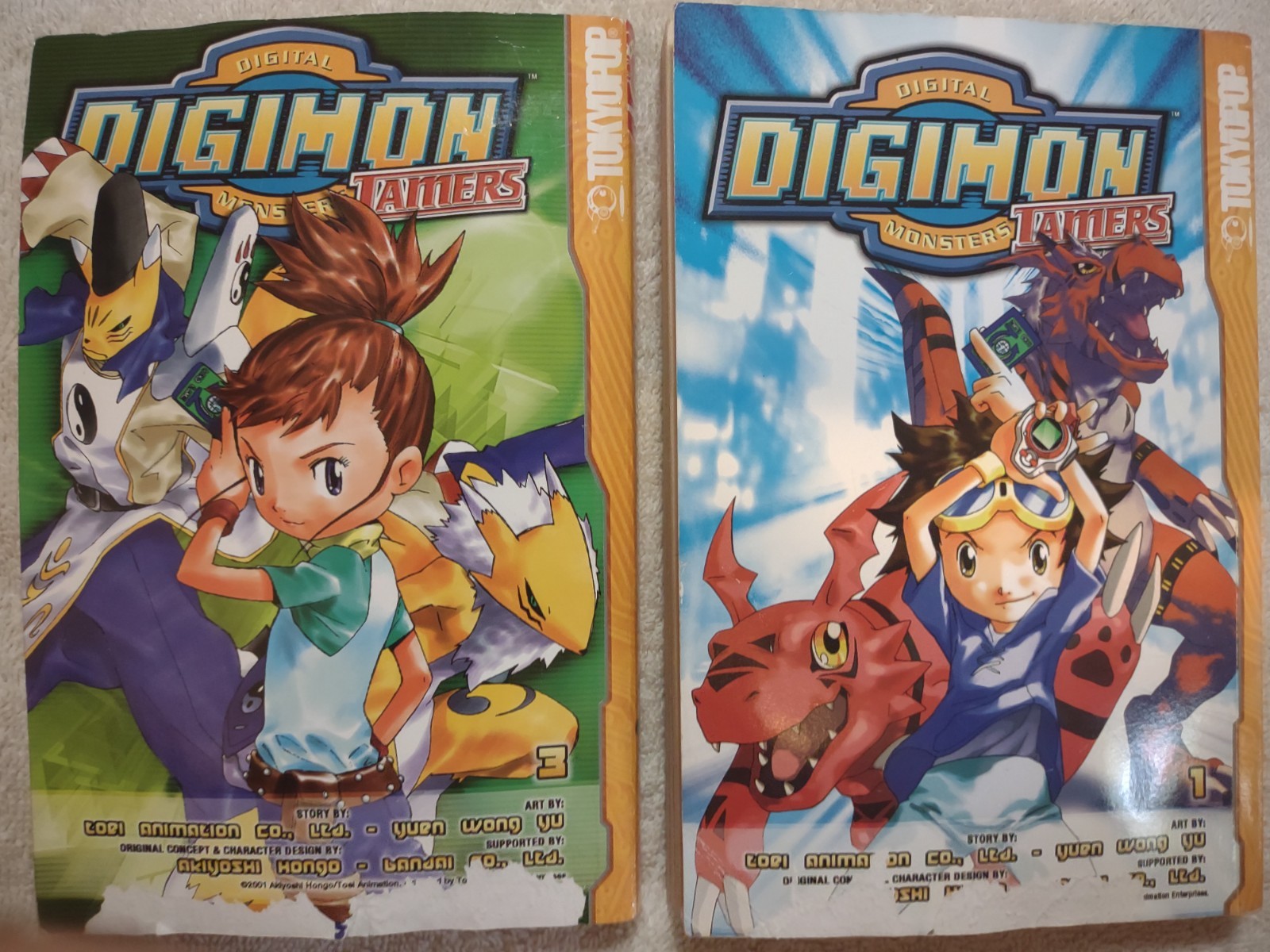Digimon Tamers Manga 1ST EDITIONS Vol. 1&3 Tokyopop English OOP RARE