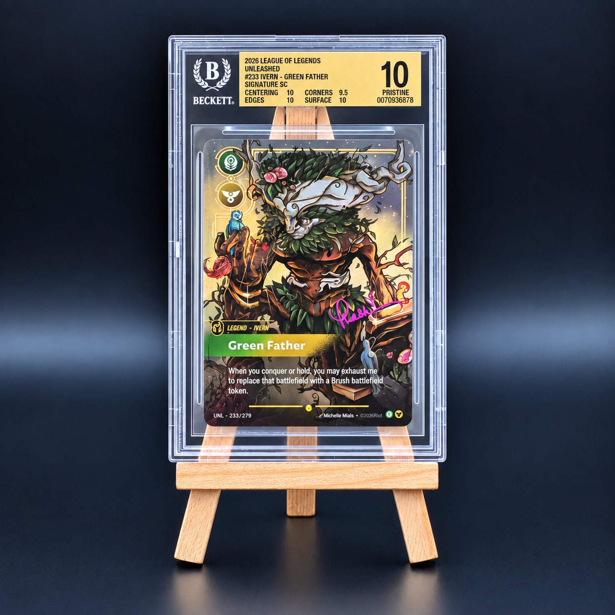 Ivern, Green Father 233*/219 Unleashed Signature Beckett BGS 10