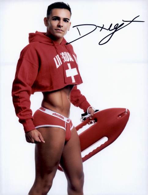 Damian Night signed gay model 8x10 Photo -PROOF- -CERTIFICATE- (A0029)