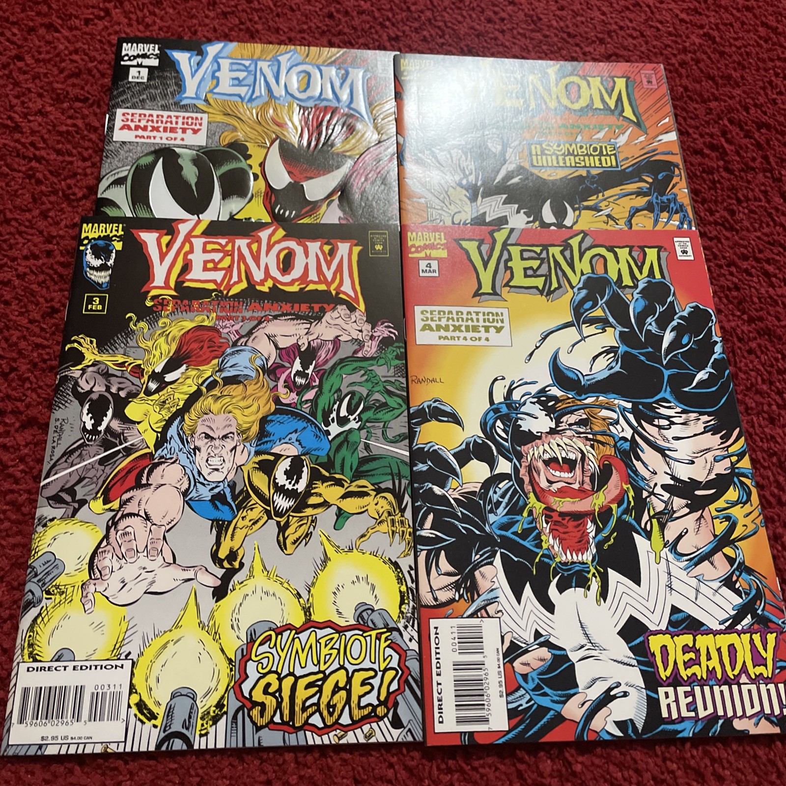 Venom Separation Anxiety #1 - 4 Marvel Comics 1994 Complete Series Set vf/nm Venom Separation Anxiety #1 - 4 Marvel Comics 1994 Complete Series Set vf/nm