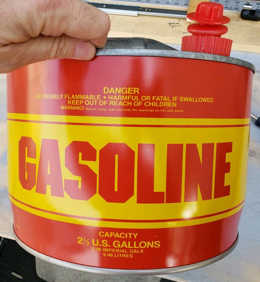 Vintage 2.5 Gallon METAL Gas Can Kelley Mfg. 1 of a Kind MADE USA Very Rare