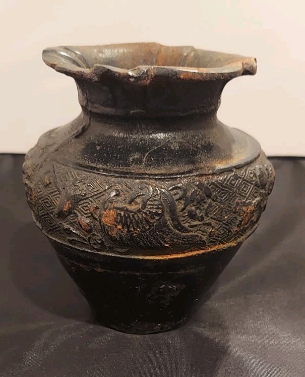 Vintage Cast Iron Ikebana Japanese Vase Vintage Cast Iron Ikebana Japanese Vase