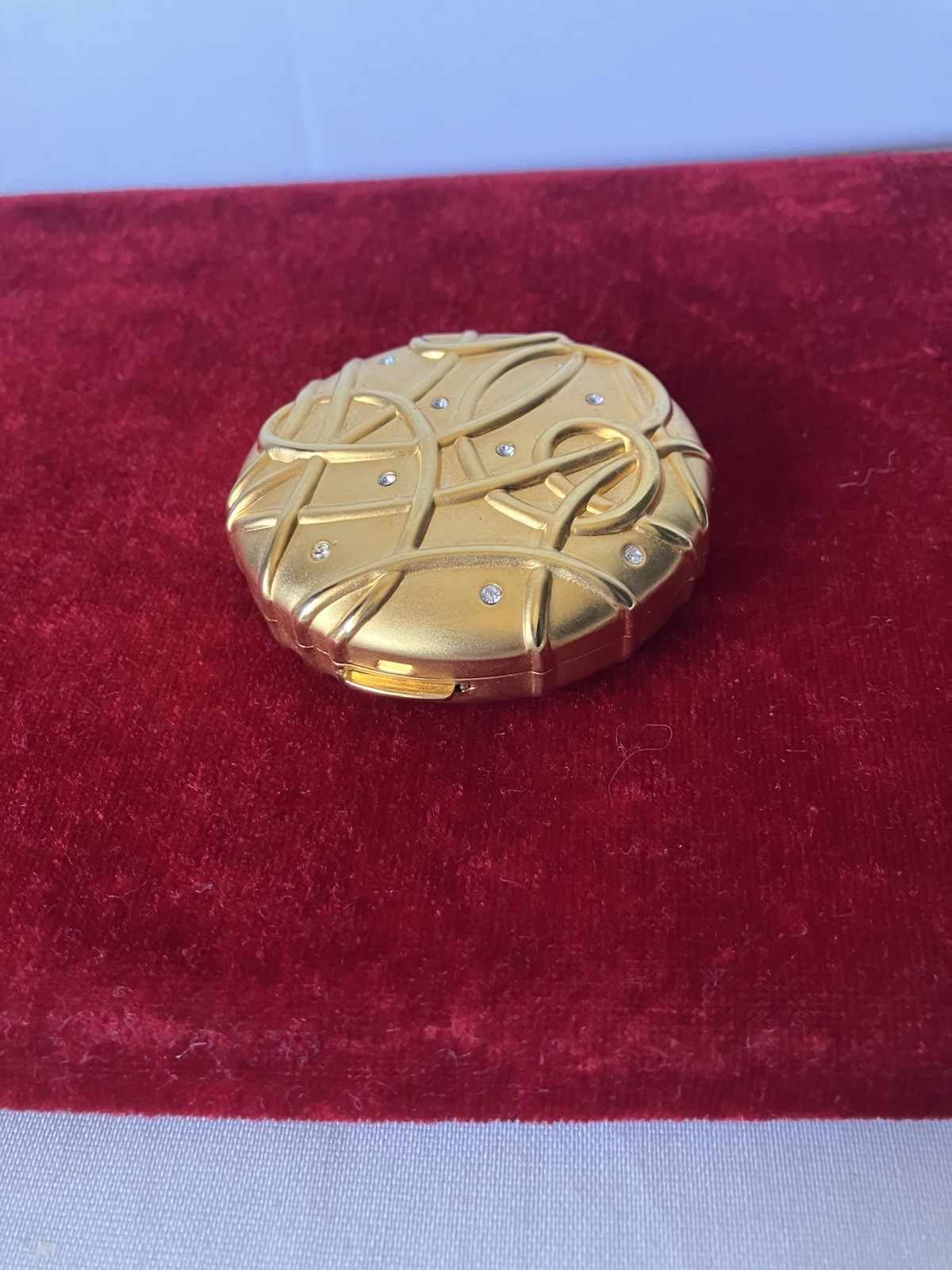 Vintage Estee Lauder Lucidity Gold Spiral Sparkle Swirl Compact Powder Unused