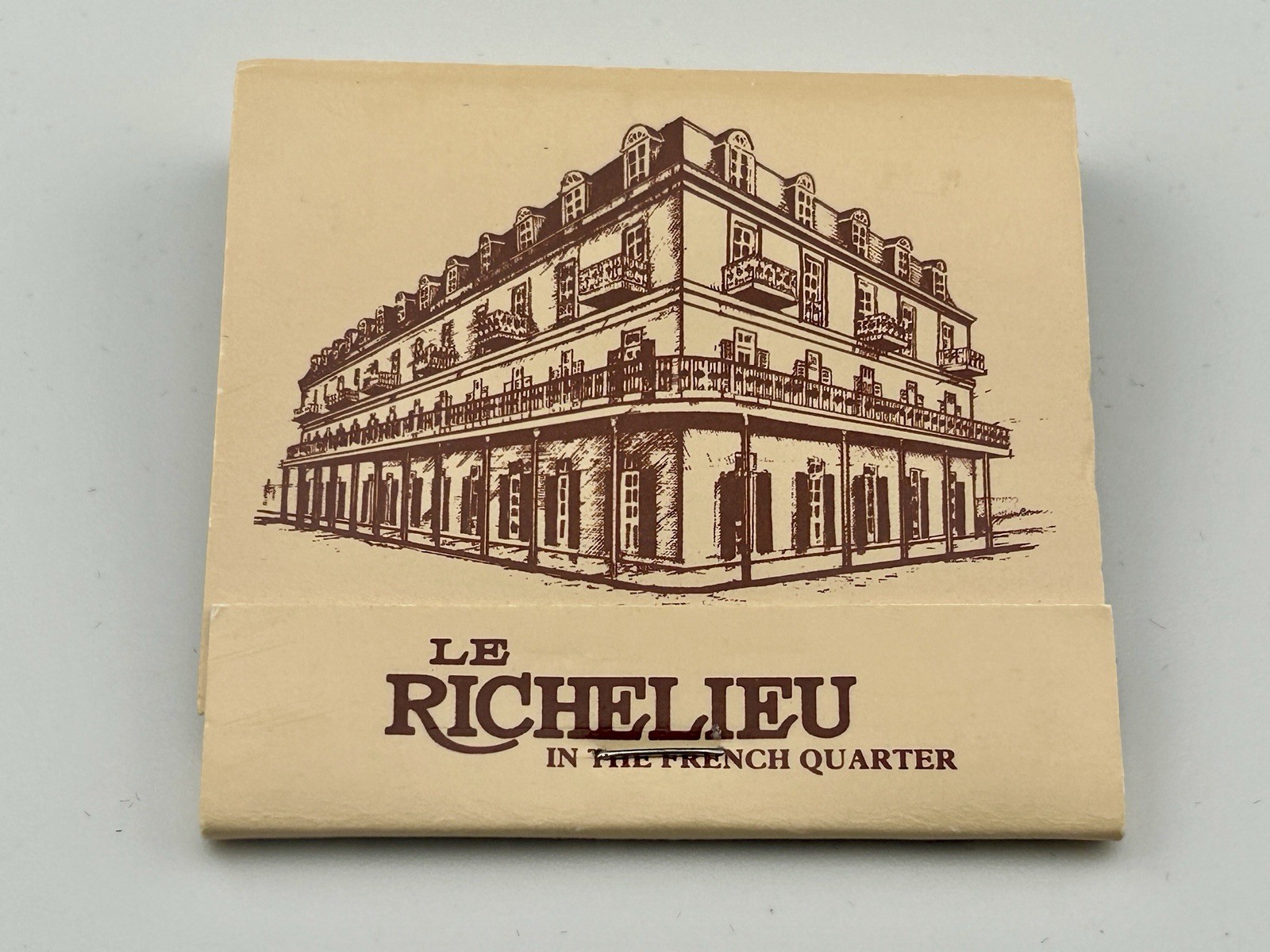 Vintage 1970s Haunted Le Richelieu Hotel New Orleans Matchbook French Quarter
