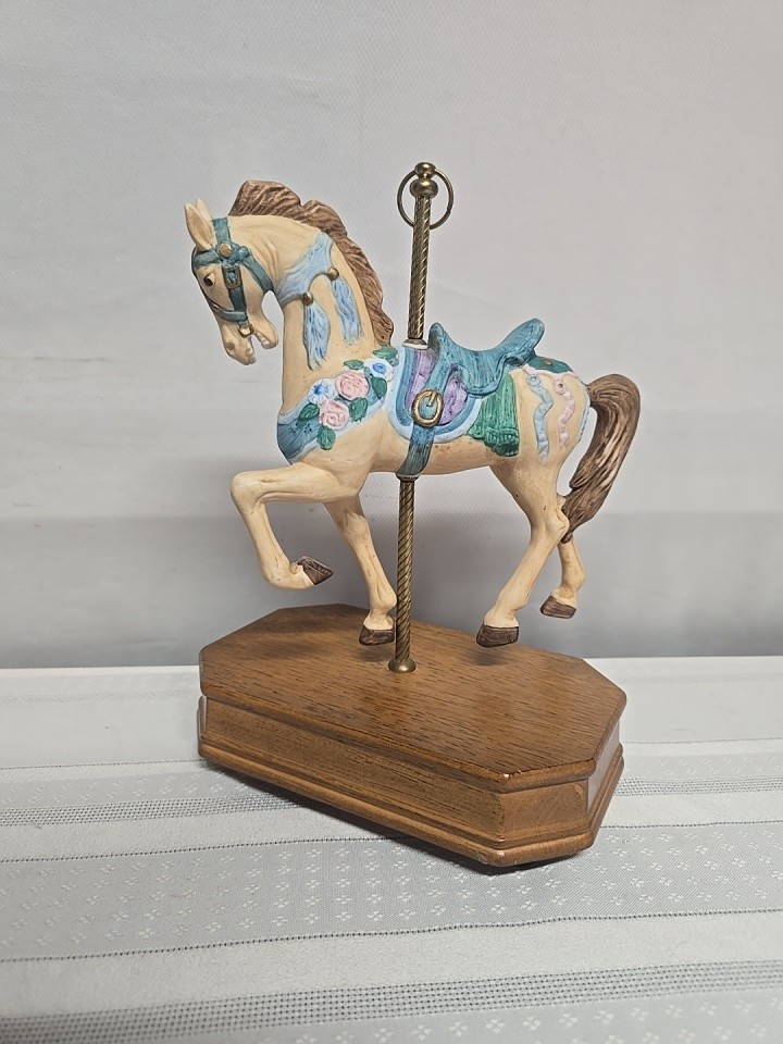 Summit Collection Chariots of Fire Carousel Horse Musical Figurine 7\