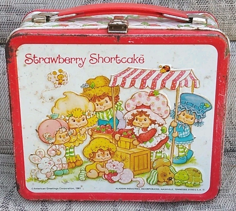 RARE VTG 1981 American Greetings Strawberry Shortcake Tin Lunch Box No Thermos