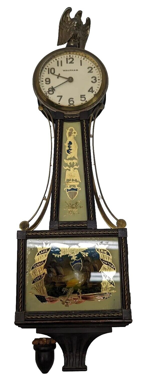 Rare Antique Waltham Presentation Wall Clock Untested