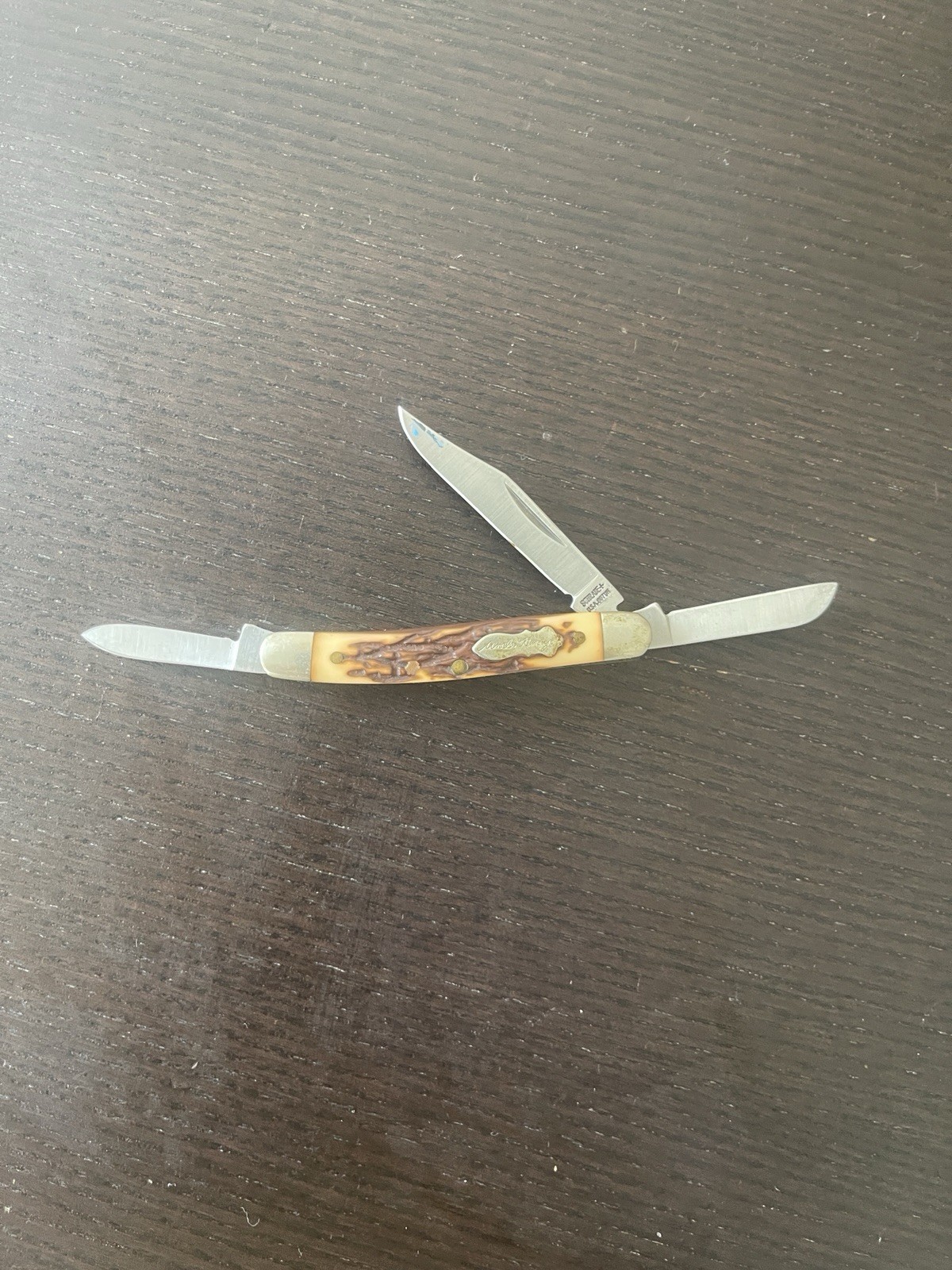 Vintage Schrade USA 897UH Uncle Henry Stockman Knife 3 Blade Stagalon Handle
