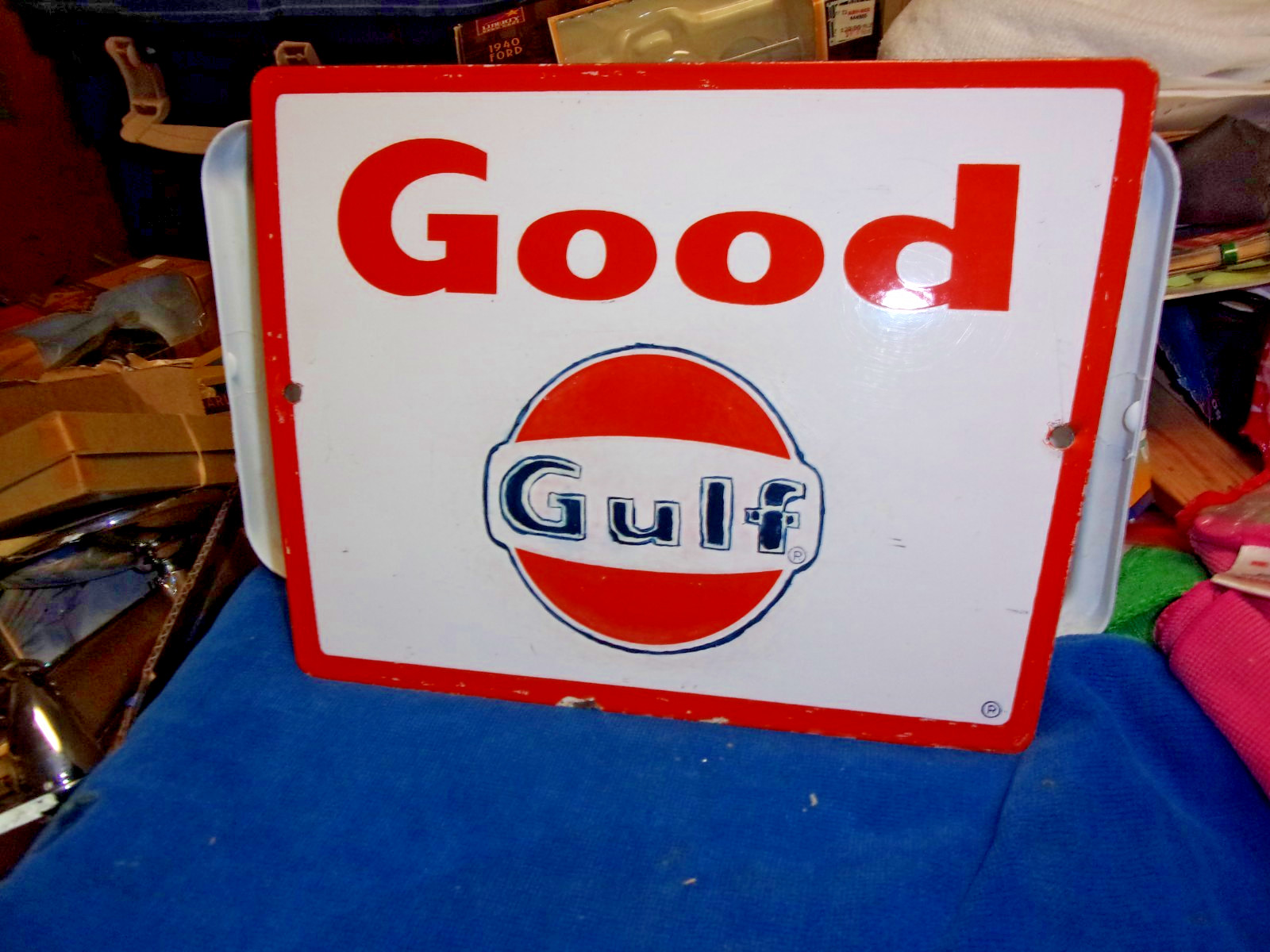 vintage Gulf gas pump plate