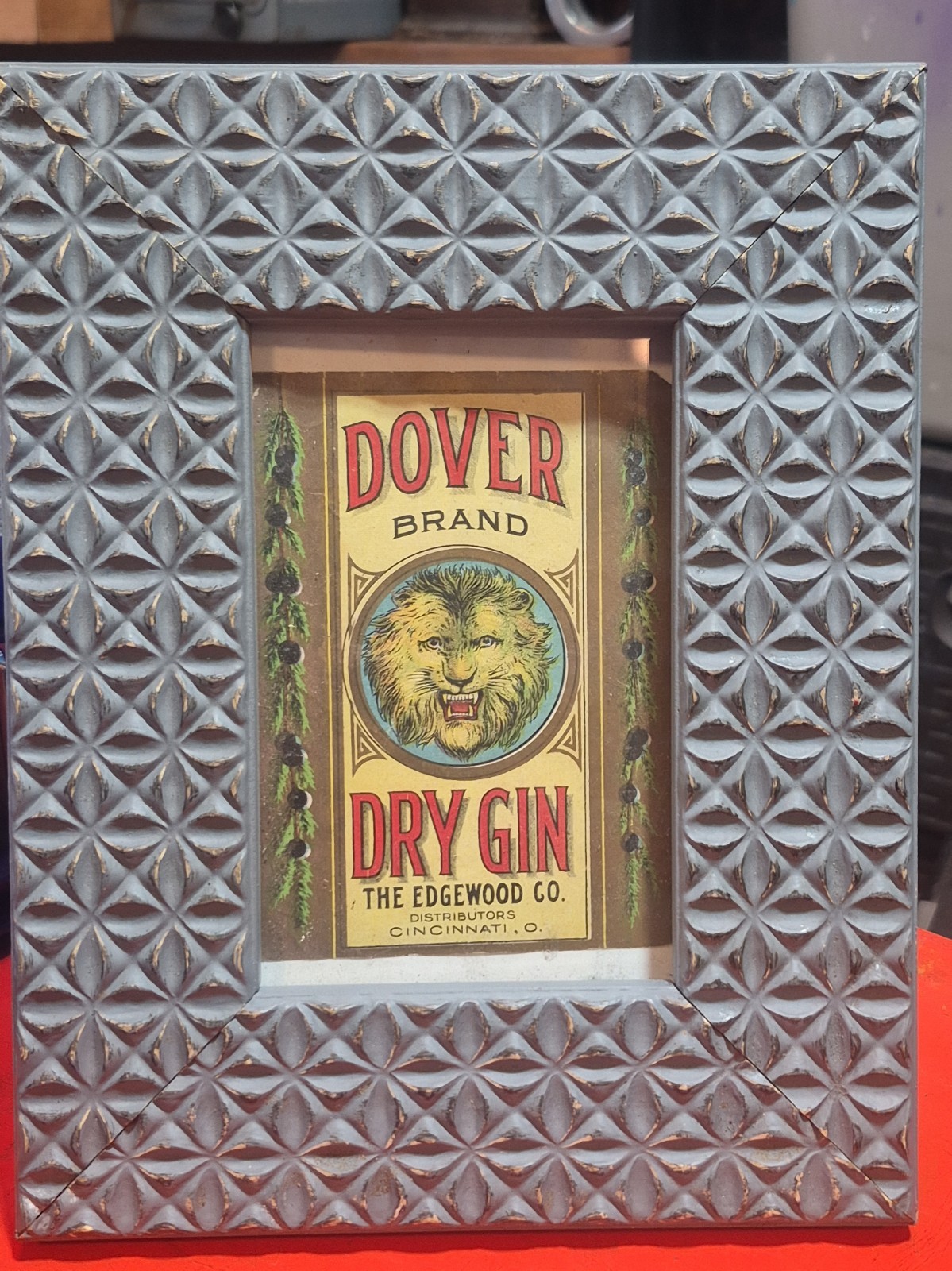 Vintage Dover Brand Dry Gin Sign Edgewood Co Cincinnati OH Pre-Prohibition... Vintage Dover Brand Dry Gin Sign Edgewood Co Cincinnati OH Pre-Prohibition...