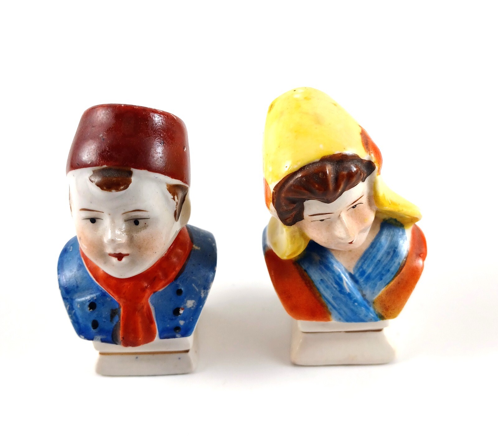 Occupied Japan Salt & Pepper Shakers Small Boy & Girl 2.5\