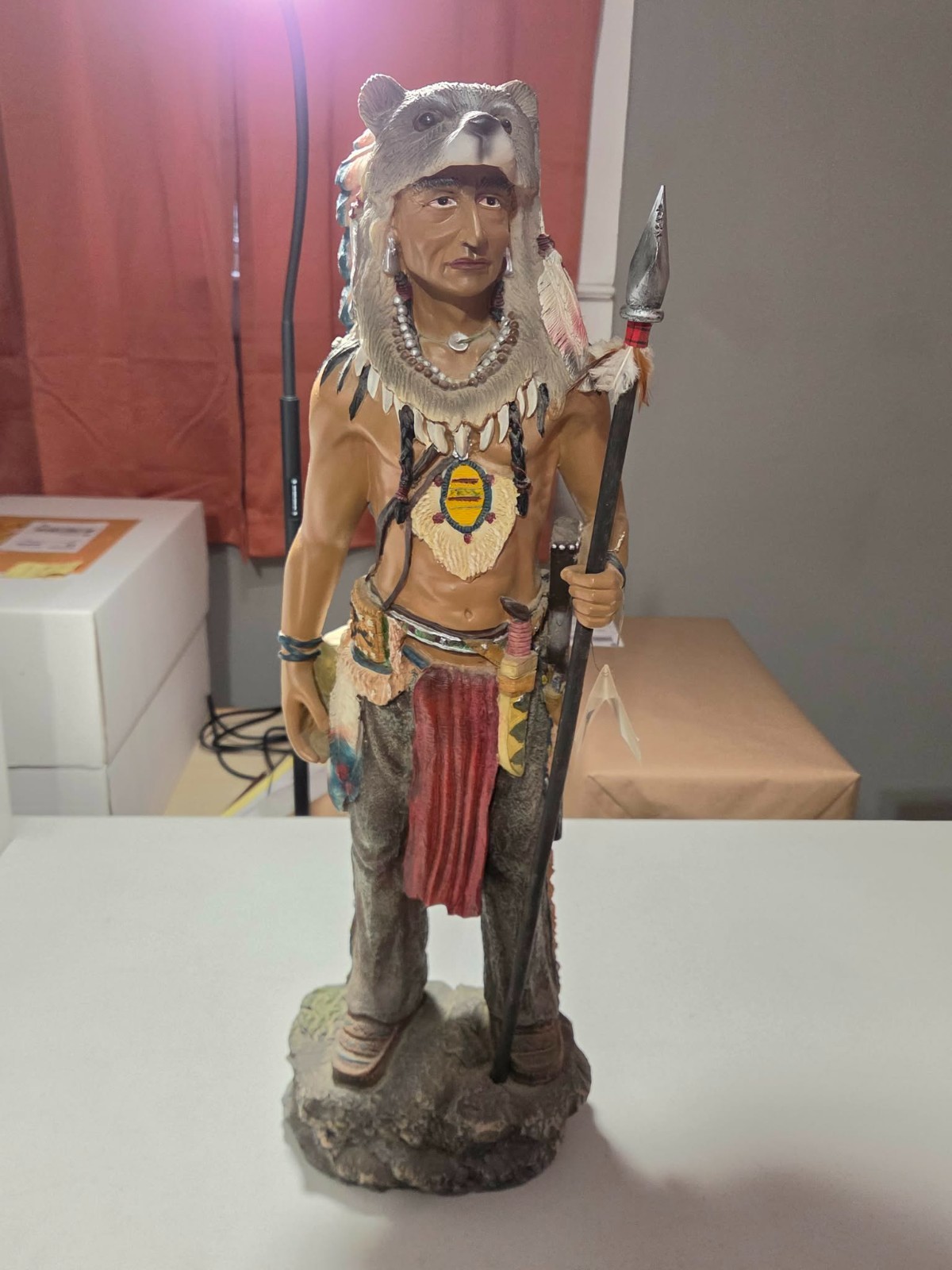 J.A. Designs Vintage Native American style statue - hand painted