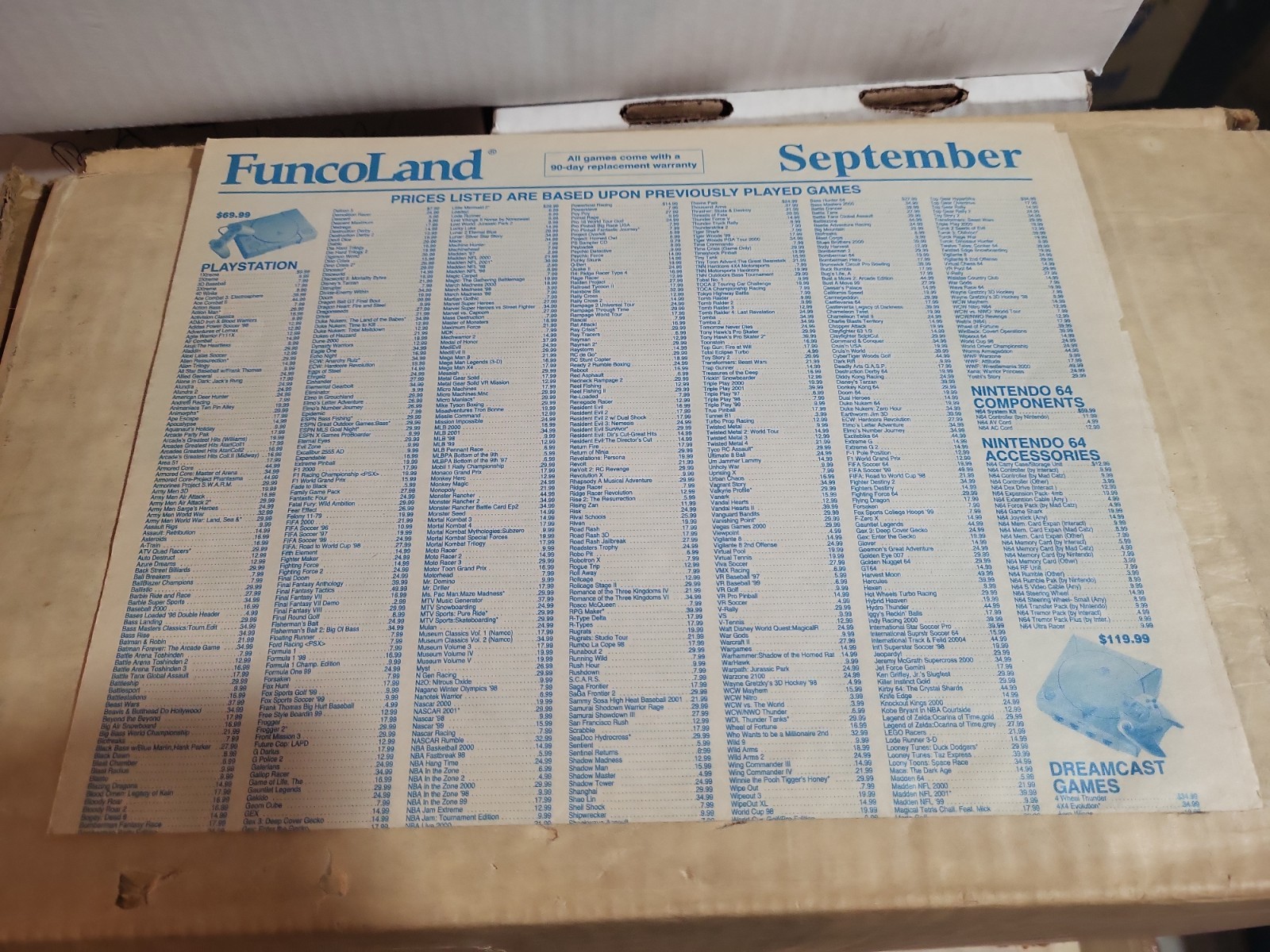 FuncoLand September 2000 Vintage Price List Guide Newspaper Advertisement *RARE
