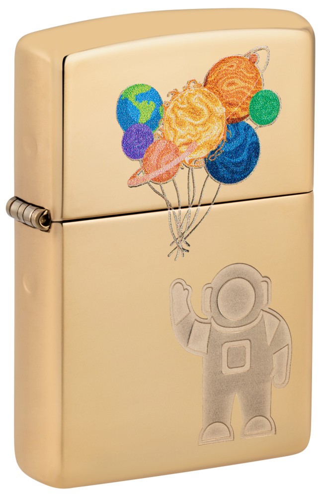 Zippo Liftoff Design High Polish Brass Windproof Lighter, 254B-125566