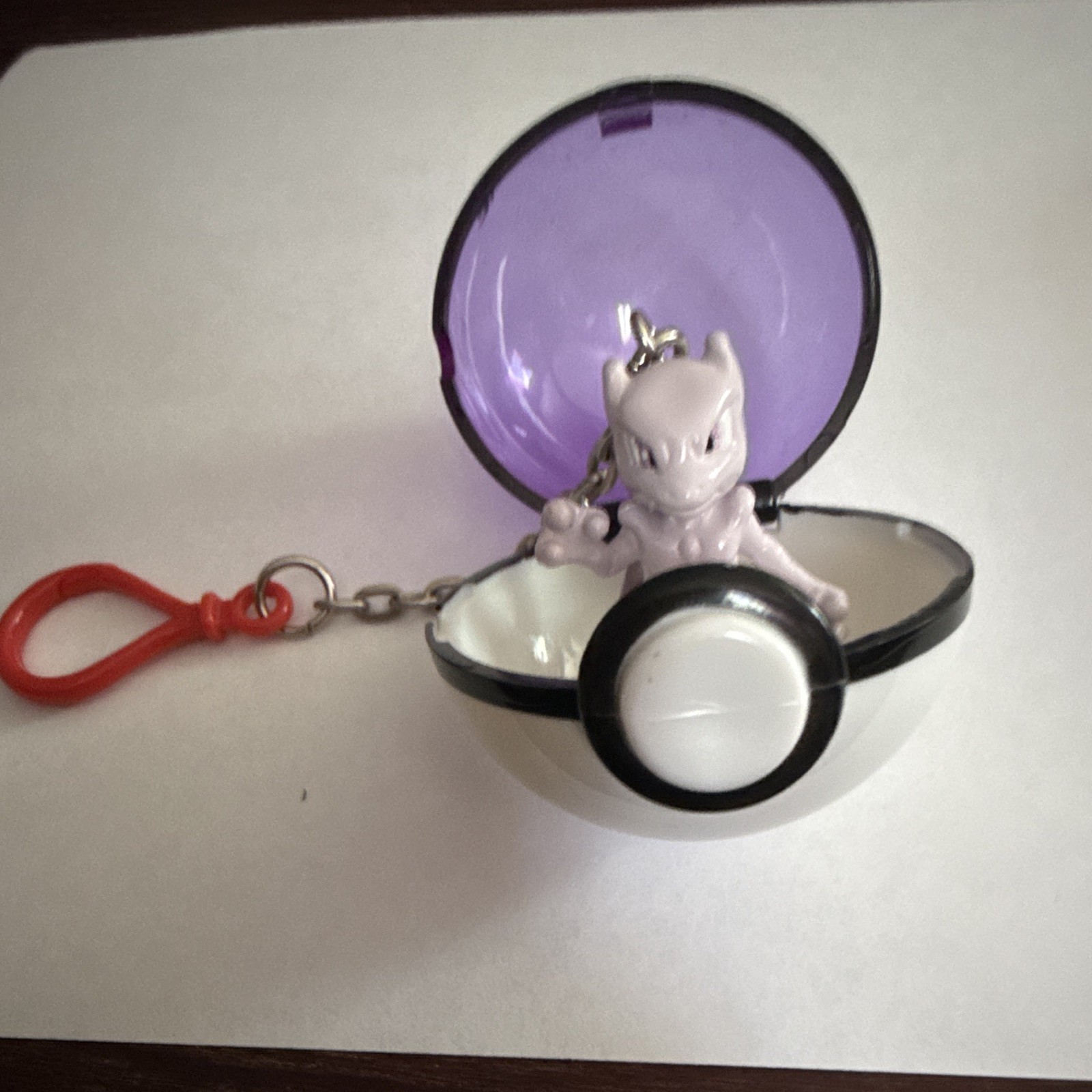 Vintage 1999 Pokemon MewTwo Keychain with Pokeball Rare Nintendo Collectible