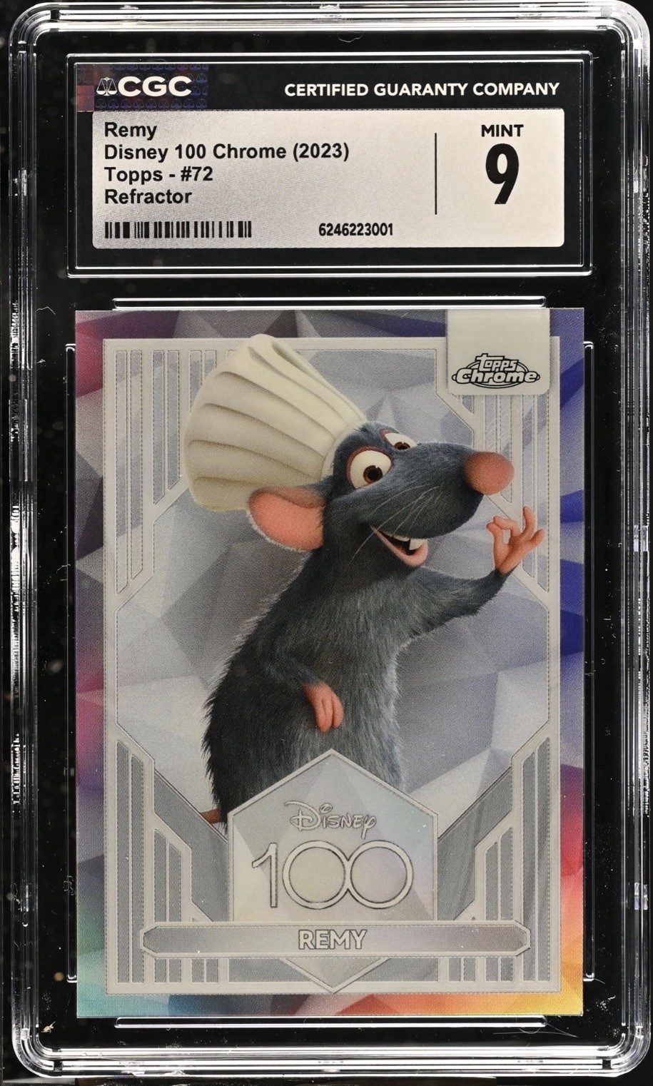 Topps 2023 Chrome Disney 100 Remy Refractor #72 CGC 9 Mint Topps 2023 Chrome Disney 100 Remy Refractor #72 CGC 9 Mint