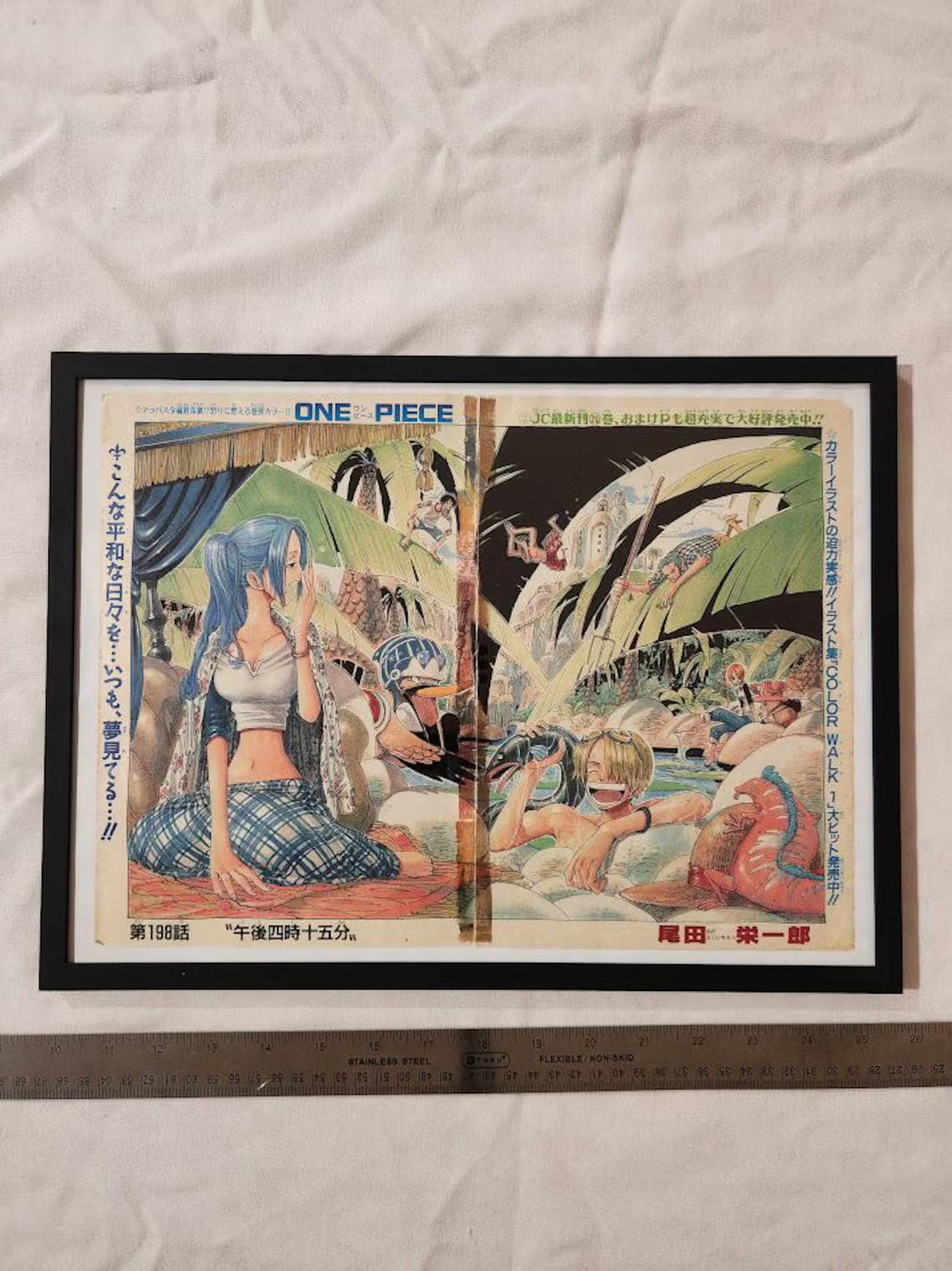 Vintage Framed 2001 One Piece 198 Shonen Jump Poster - toonami - Anime manga Vintage Framed 2001 One Piece 198 Shonen Jump Poster - toonami - Anime manga