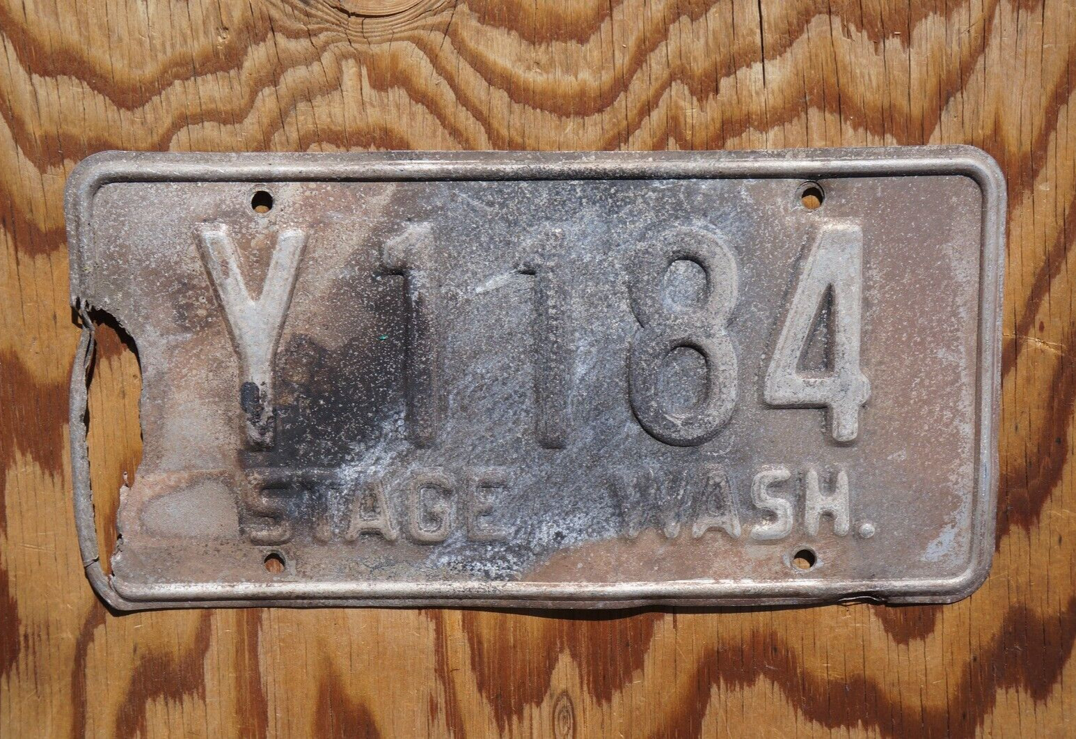 1958 Washington STAGE License Plate # Y 1184 1958 Washington STAGE License Plate # Y 1184