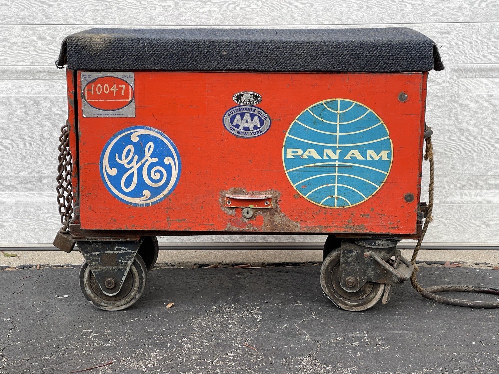 Vintage Pan Am Airlines JFK Airport Hangar Service Repair Fisher Tool Chest Box