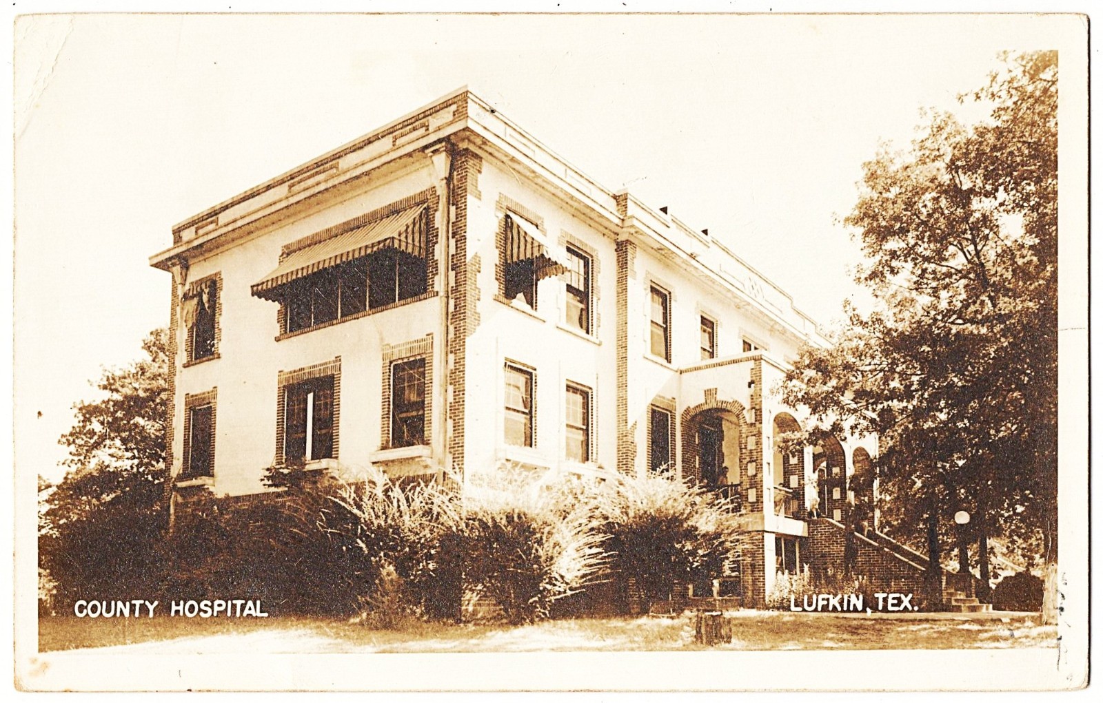 real photo Lufkin TX - County Hospital mailed 1940s postcard RPPC real photo Lufkin TX - County Hospital mailed 1940s postcard RPPC