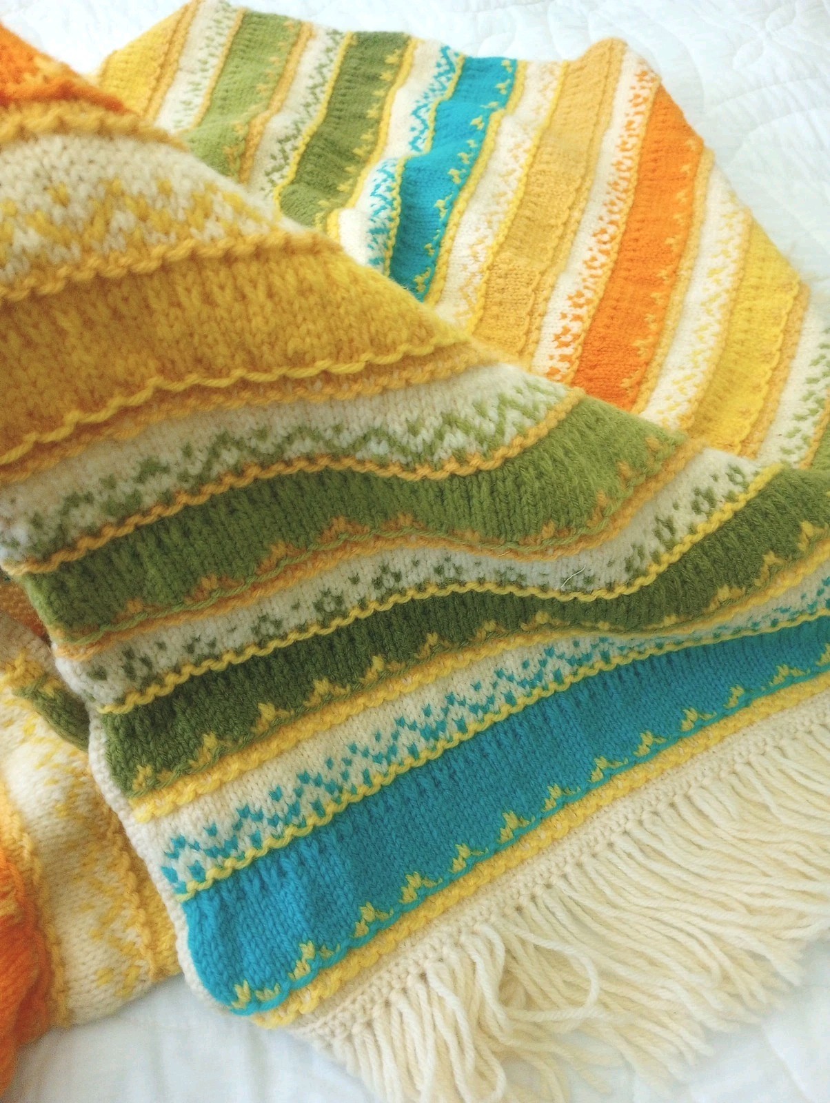 AS-IS*DAMAGED*Handmade Afghan Wool Vibrant Rainbow Color Throw ~52\