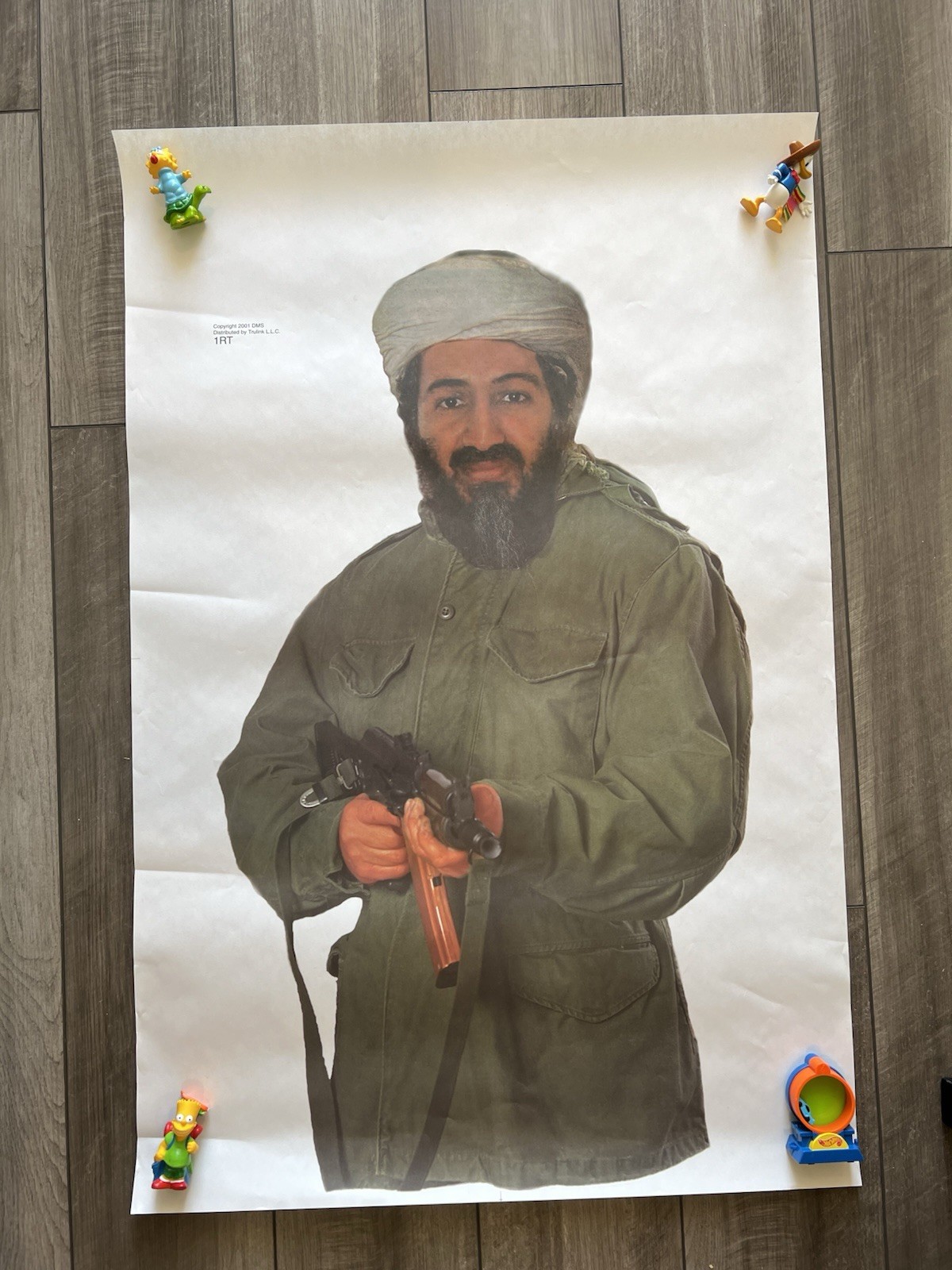 Vintage 2001 Trulink Osama Bin Laden Terrorist Target Poster 25x38