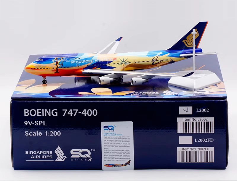 SQ Wings 1:200 Singapore Airlines Boeing B747-400 9V-SPL Diecast Aircraft Model SQ Wings 1:200 Singapore Airlines Boeing B747-400 9V-SPL Diecast Aircraft Model