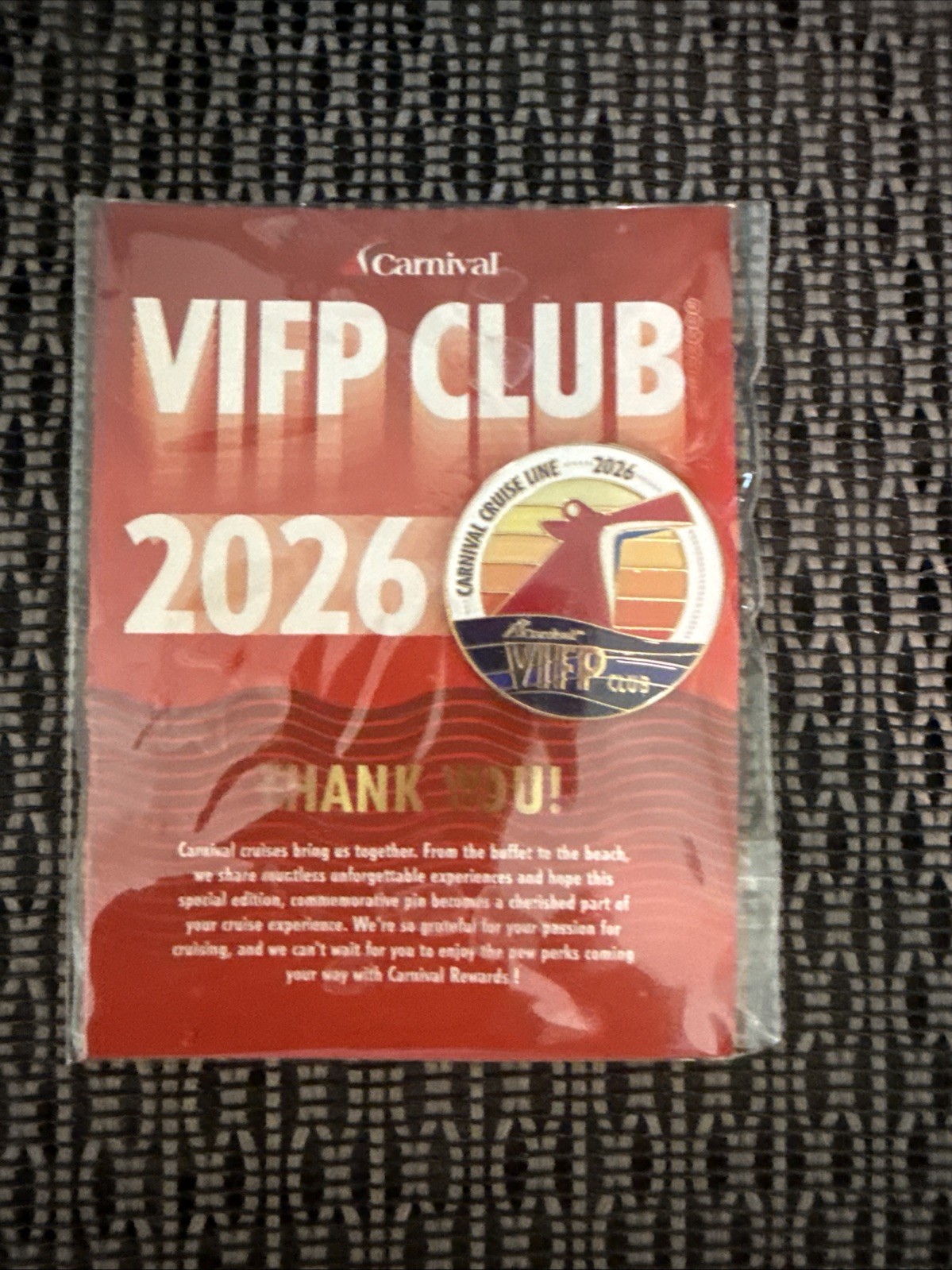 NEW CARNIVAL CRUISE LINES VIFP CLUB PIN 2026 NEW CARNIVAL CRUISE LINES VIFP CLUB PIN 2026
